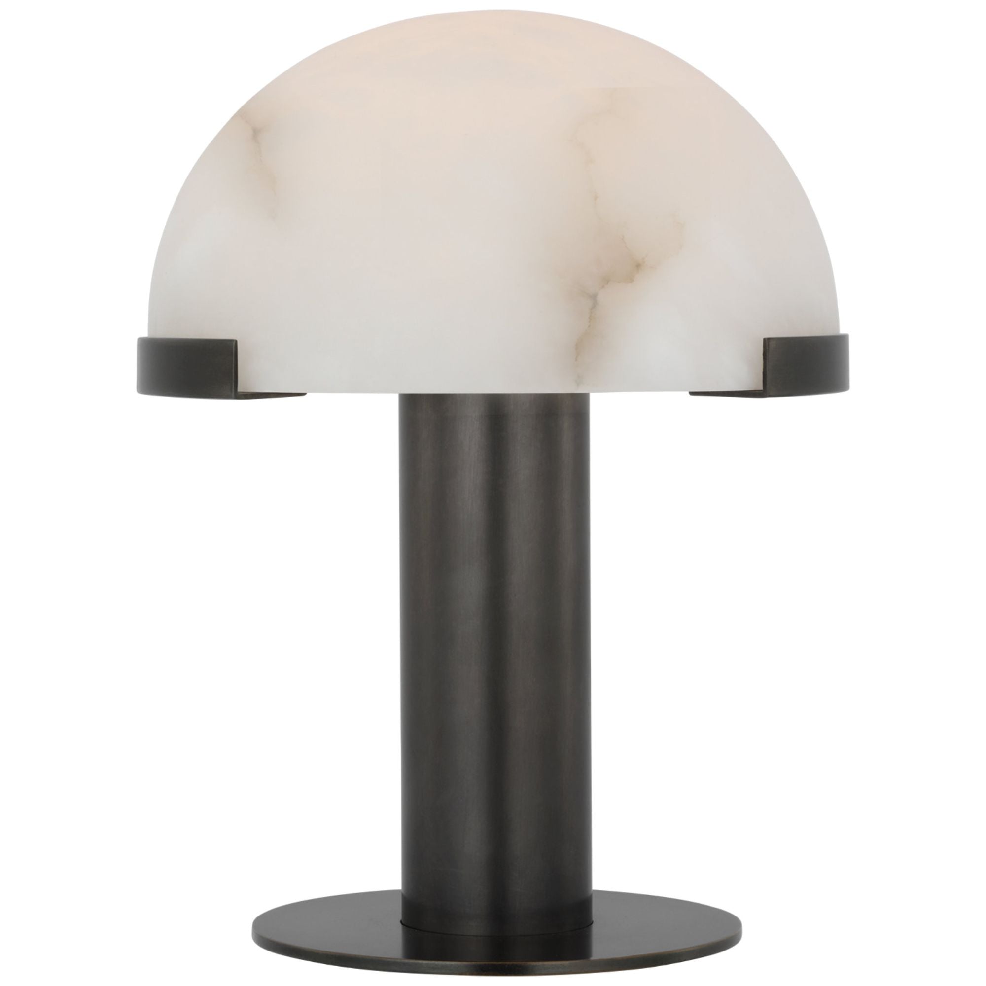 Kelly Wearstler Melange 8" Rechargeable Accent Lamp in Bronze with Alabaster Shade Table Lamp W6" x H8"
