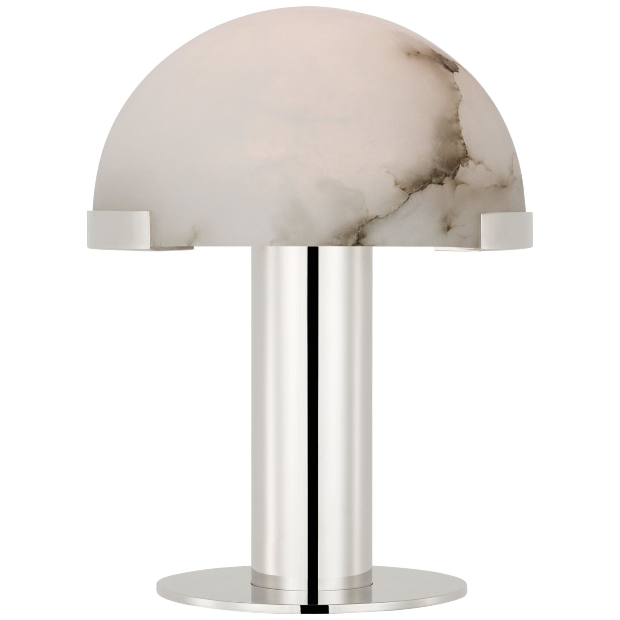 Kelly Wearstler Melange 8" Rechargeable Accent Lamp in Polished Nickel with Alabaster Shade Table Lamp W6" x H8"