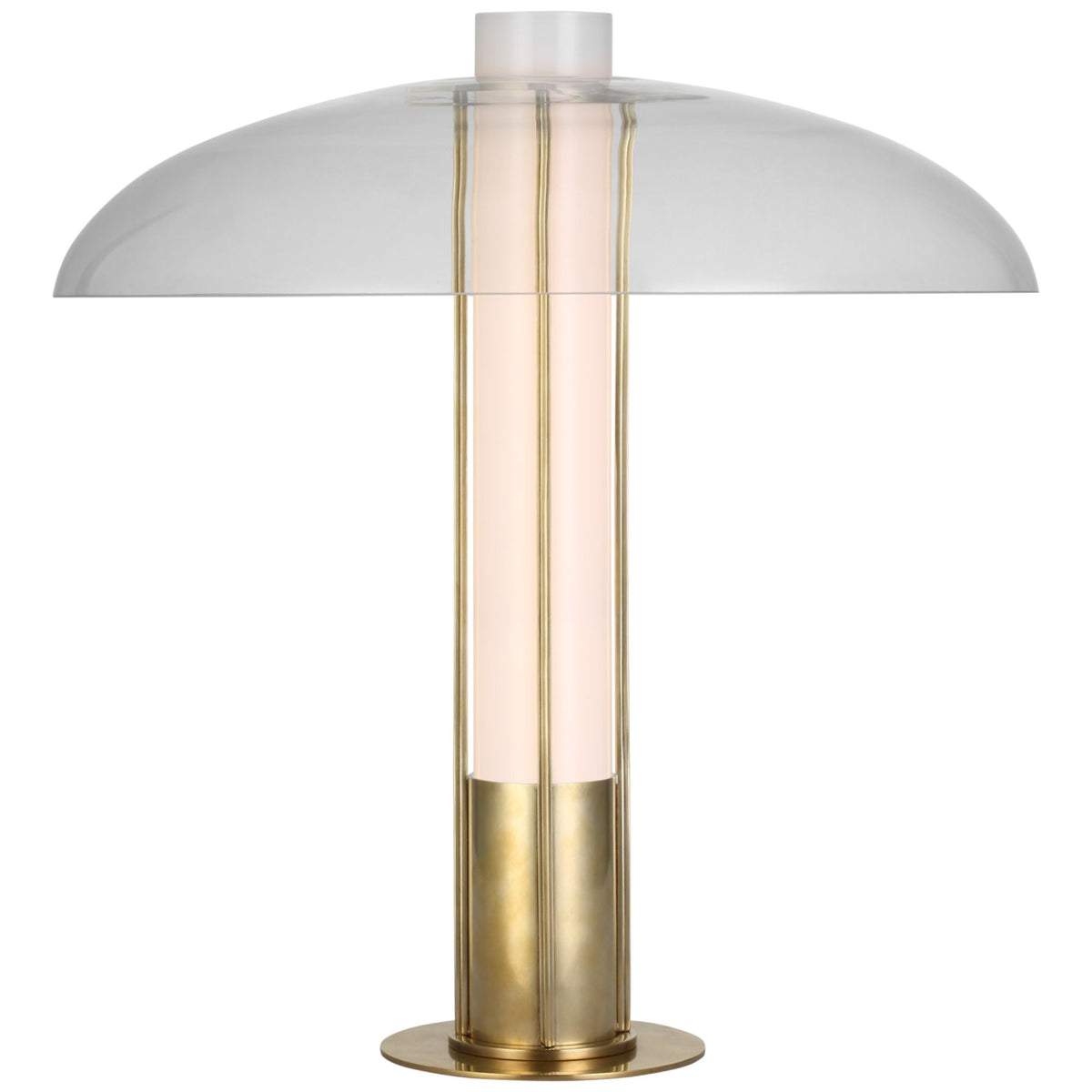 Kelly Wearstler Troye Medium Table Lamp in Antique-Burnished Brass with Clear Glass W18" x H19"