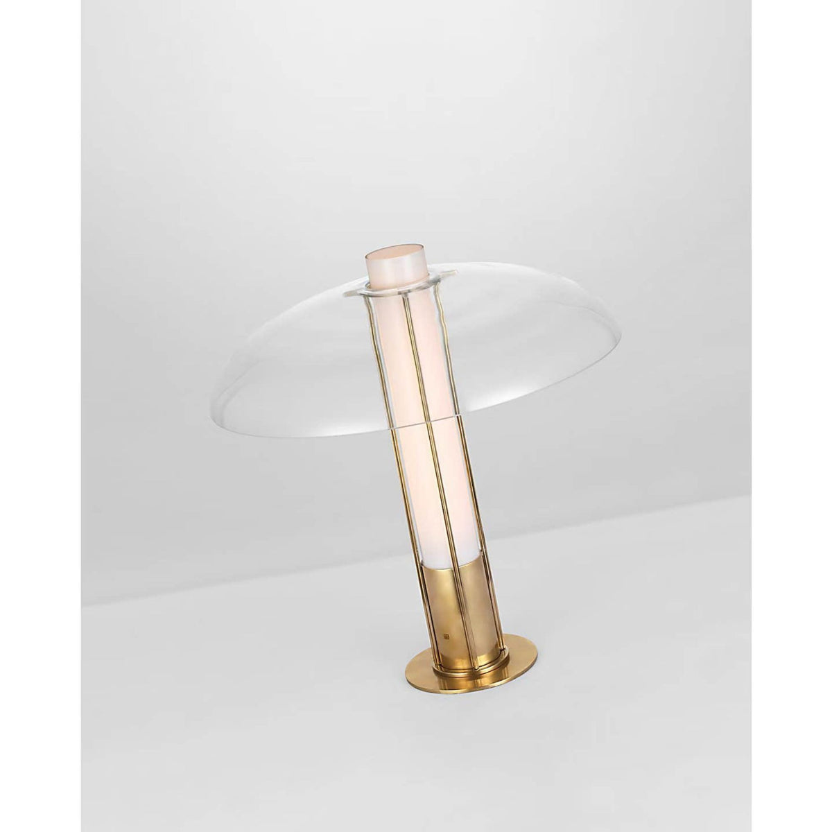 Kelly Wearstler Troye Medium Table Lamp in Antique-Burnished Brass with Clear Glass W18" x H19"