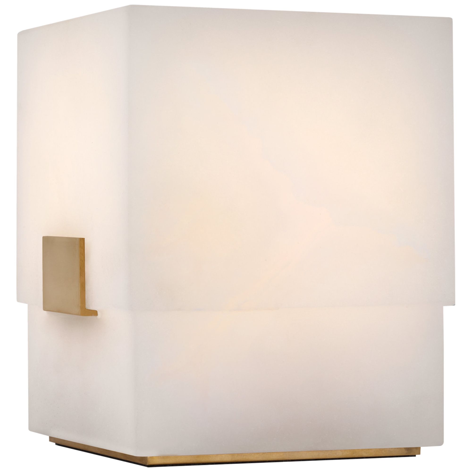 Kelly Wearstler Covet 6" Rechargeable Accent Lamp in Alabaster and Antique-Burnished Brass Table Lamp W4.75" x H5.75"