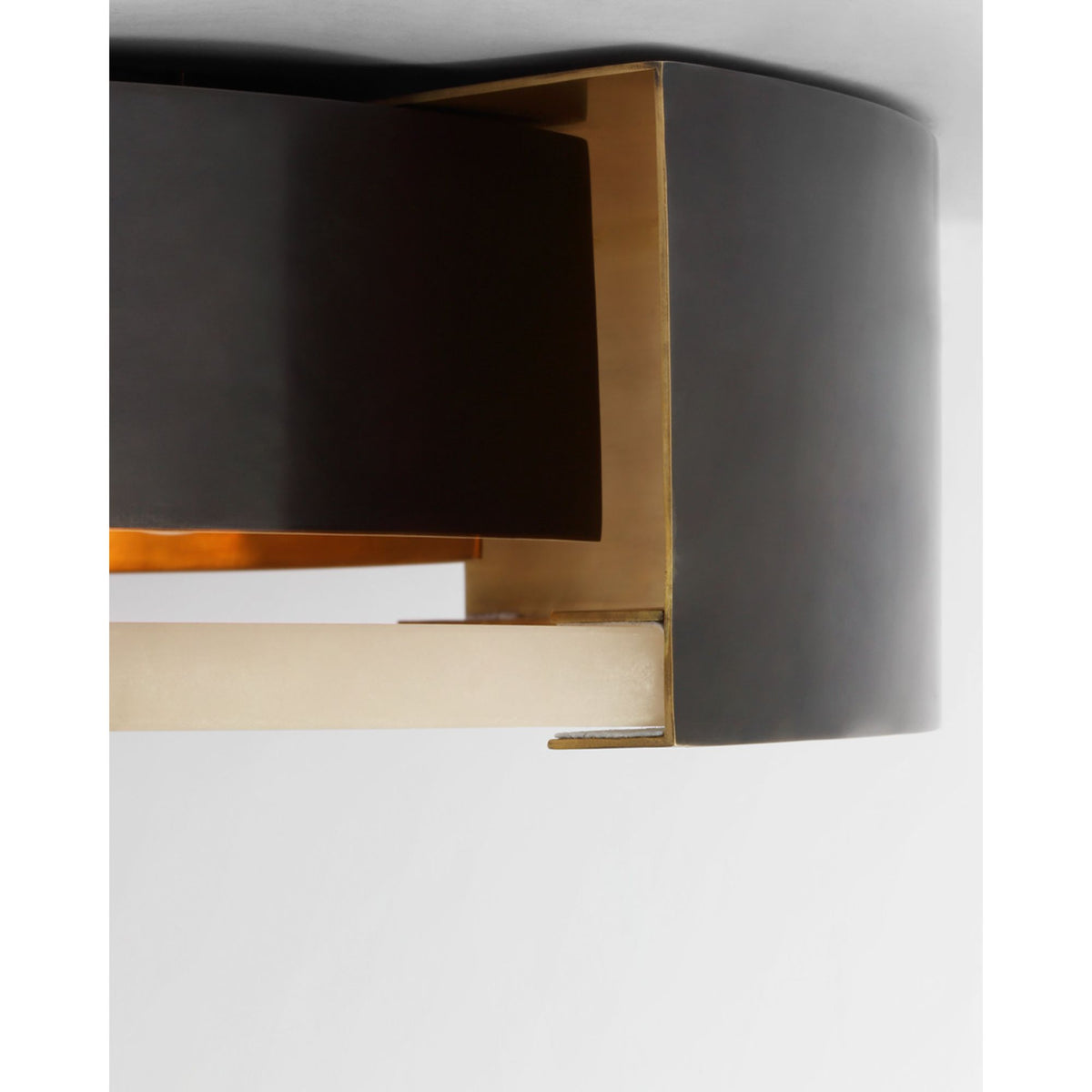Kelly Wearstler Melange X-Large Flush Mount in Bronze with Alabaster W21" x H5"