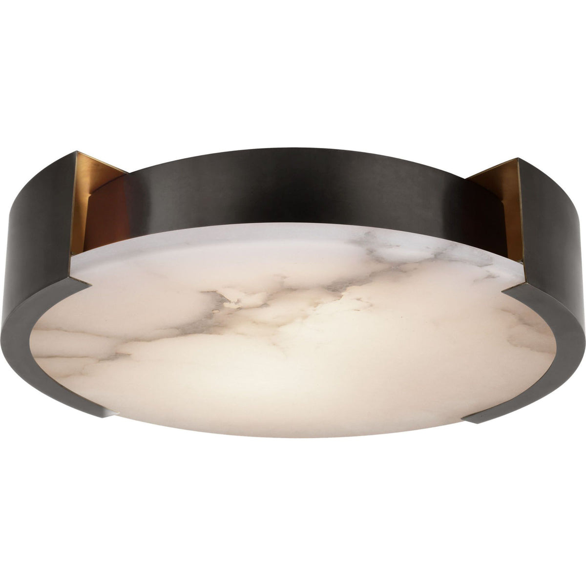 Kelly Wearstler Melange X-Large Flush Mount in Bronze with Alabaster W21" x H5"