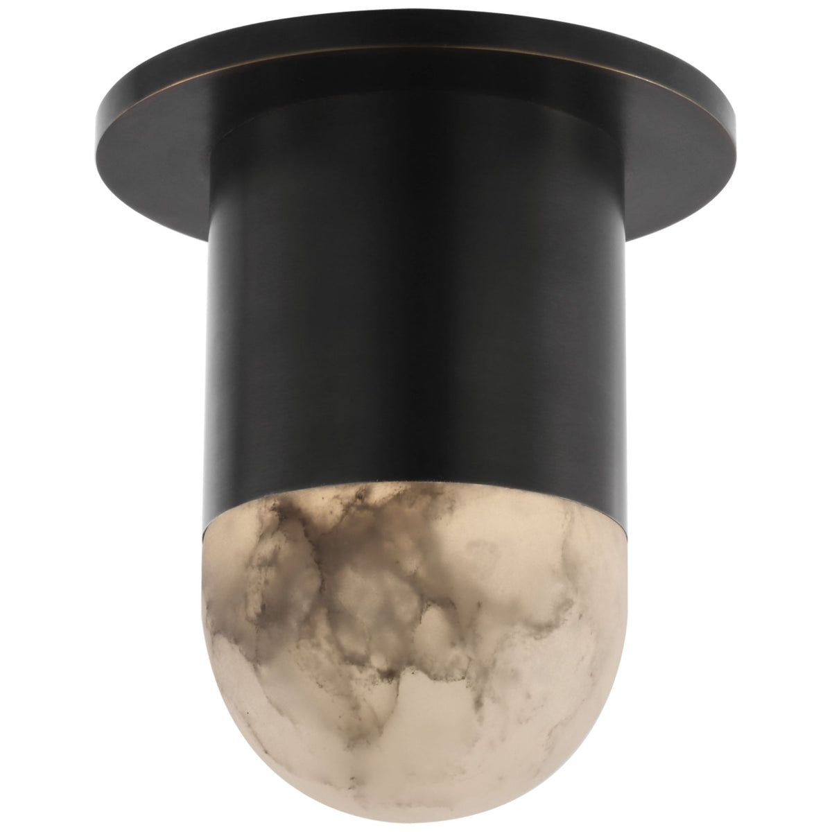 Kelly Wearstler Melange Mini Monopoint Flush Mount in Bronze with Alabaster W3" x H5"