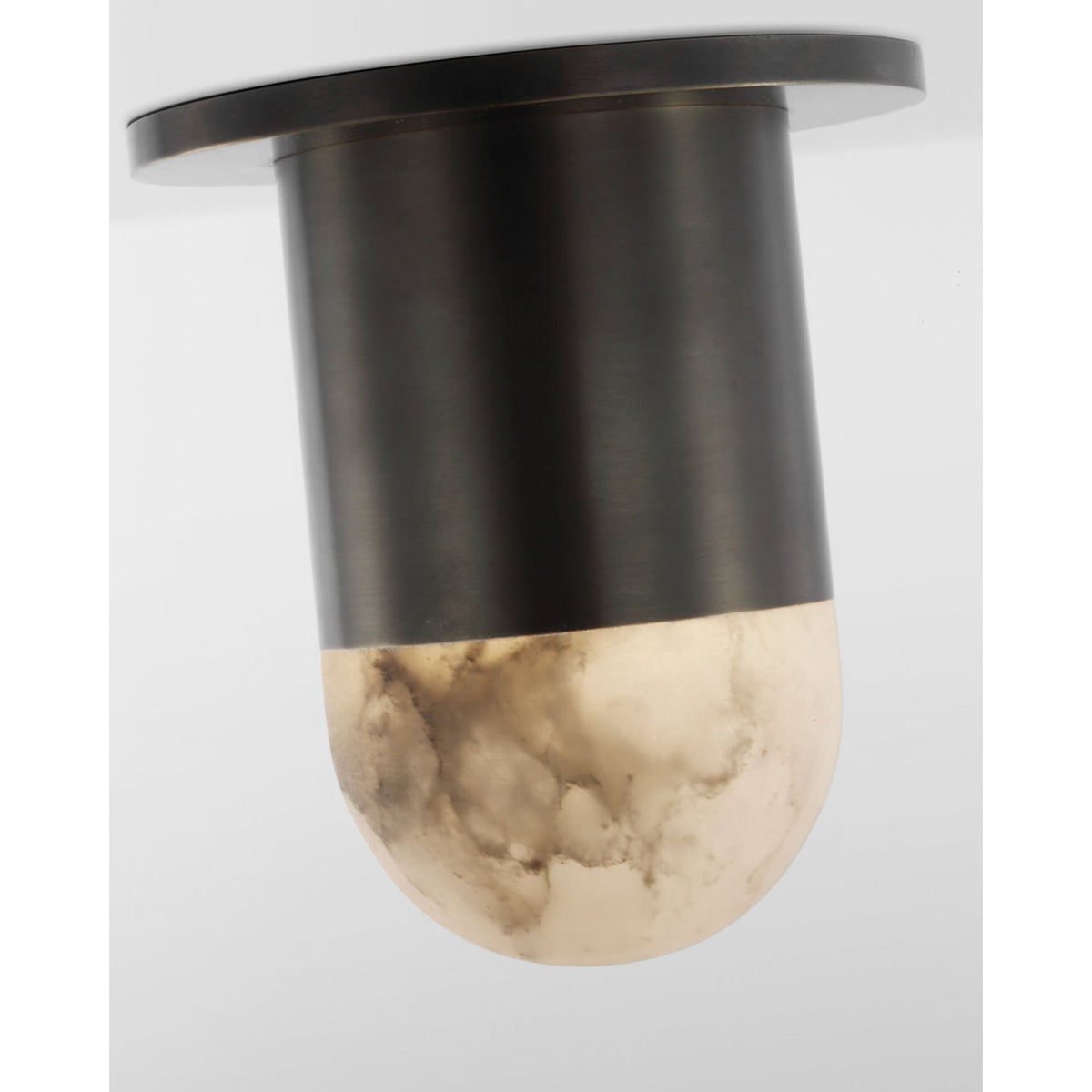 Kelly Wearstler Melange Mini Monopoint Flush Mount in Bronze with Alabaster W3" x H5"