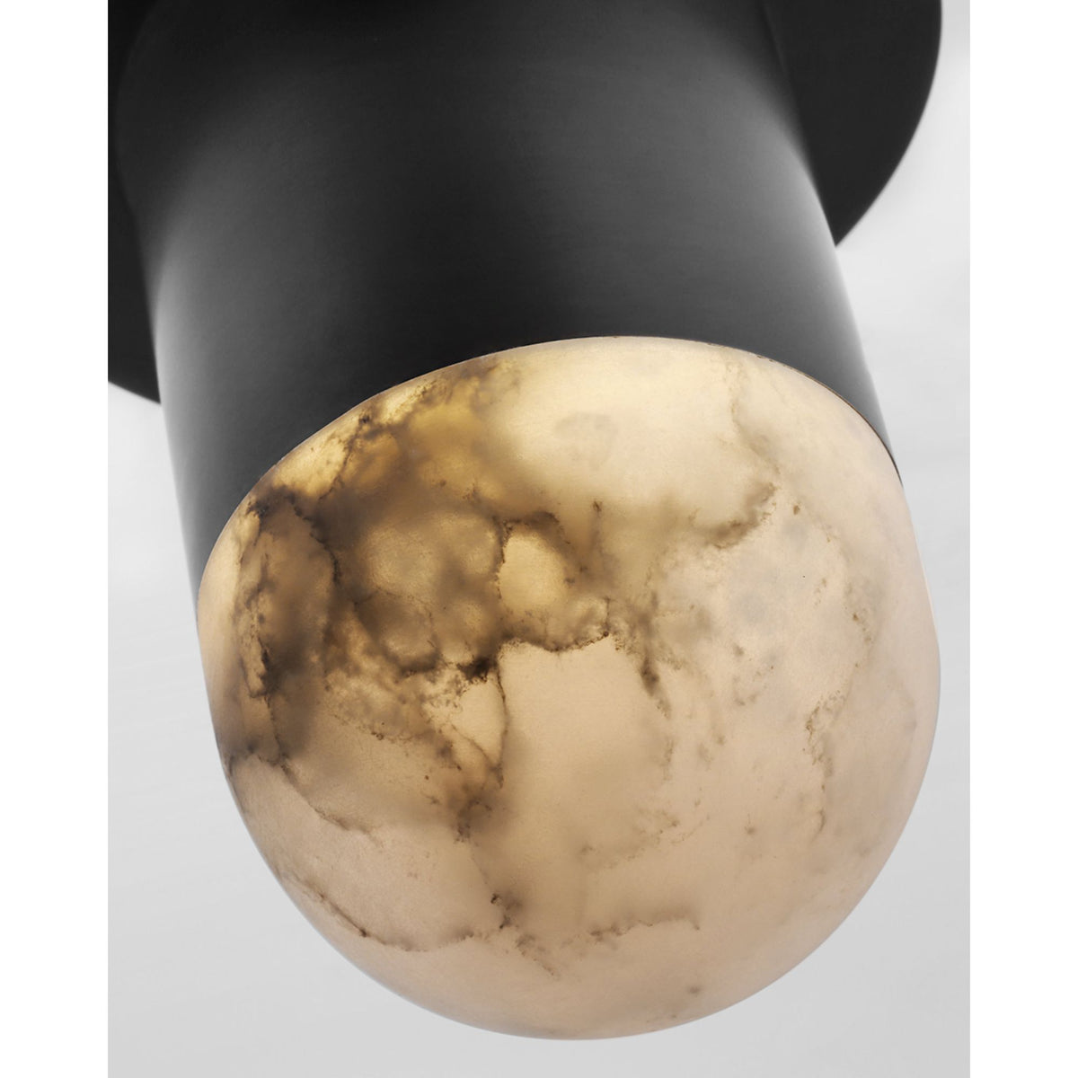 Kelly Wearstler Melange Mini Monopoint Flush Mount in Bronze with Alabaster W3" x H5"