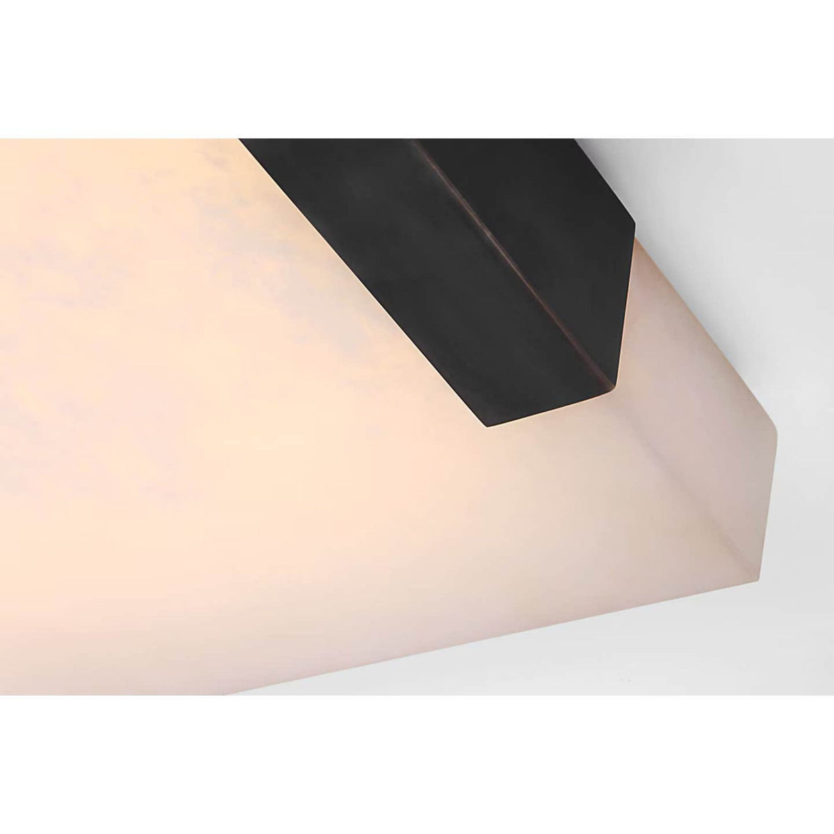 Kelly Wearstler Covet Large Flush Mount in Bronze with Alabaster W18.25" x H3"