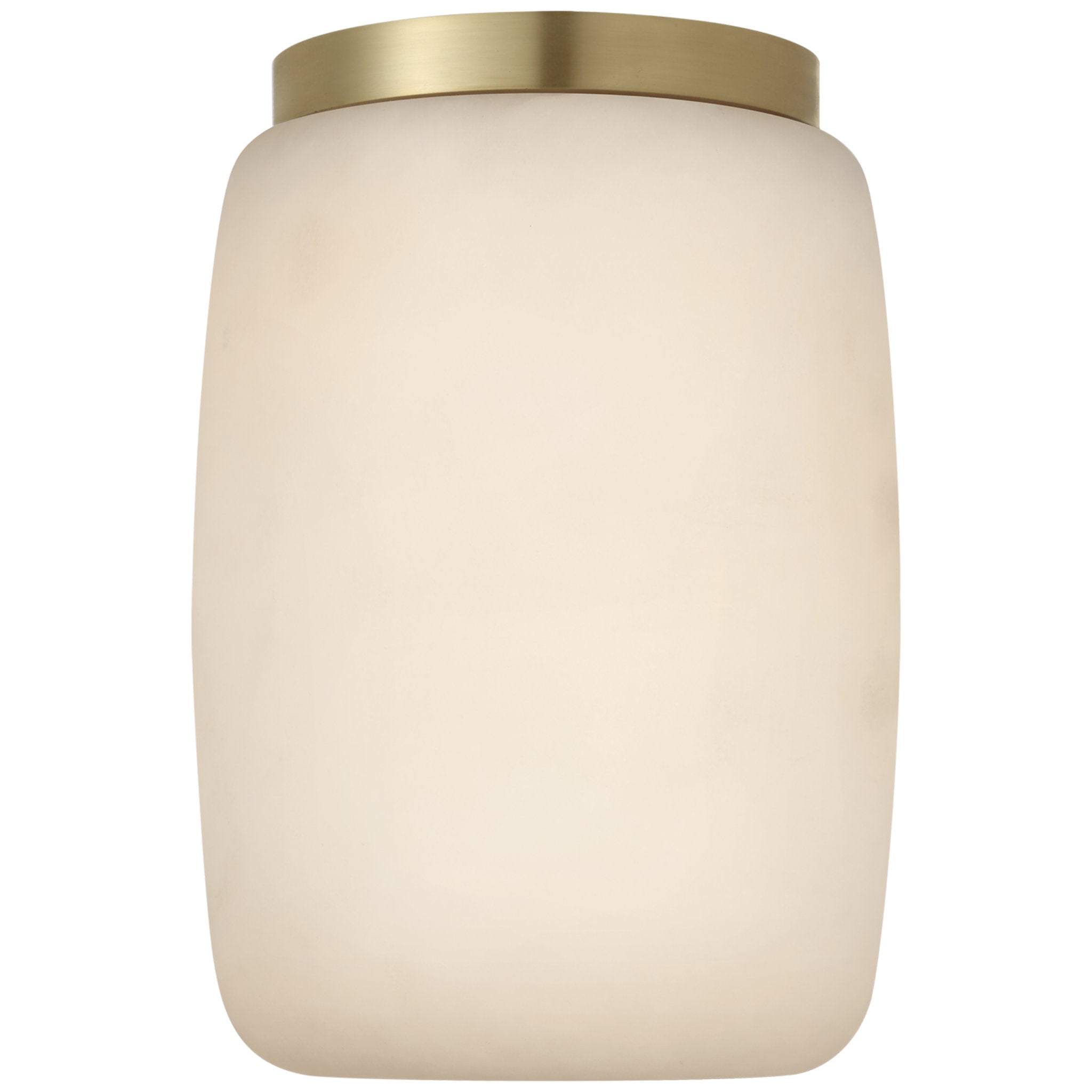 Kelly Wearstler Formosa 5" Elongated Flush Mount in Alabaster and Antique-Burnished Brass Ceiling Light W5.25" x H7.25"