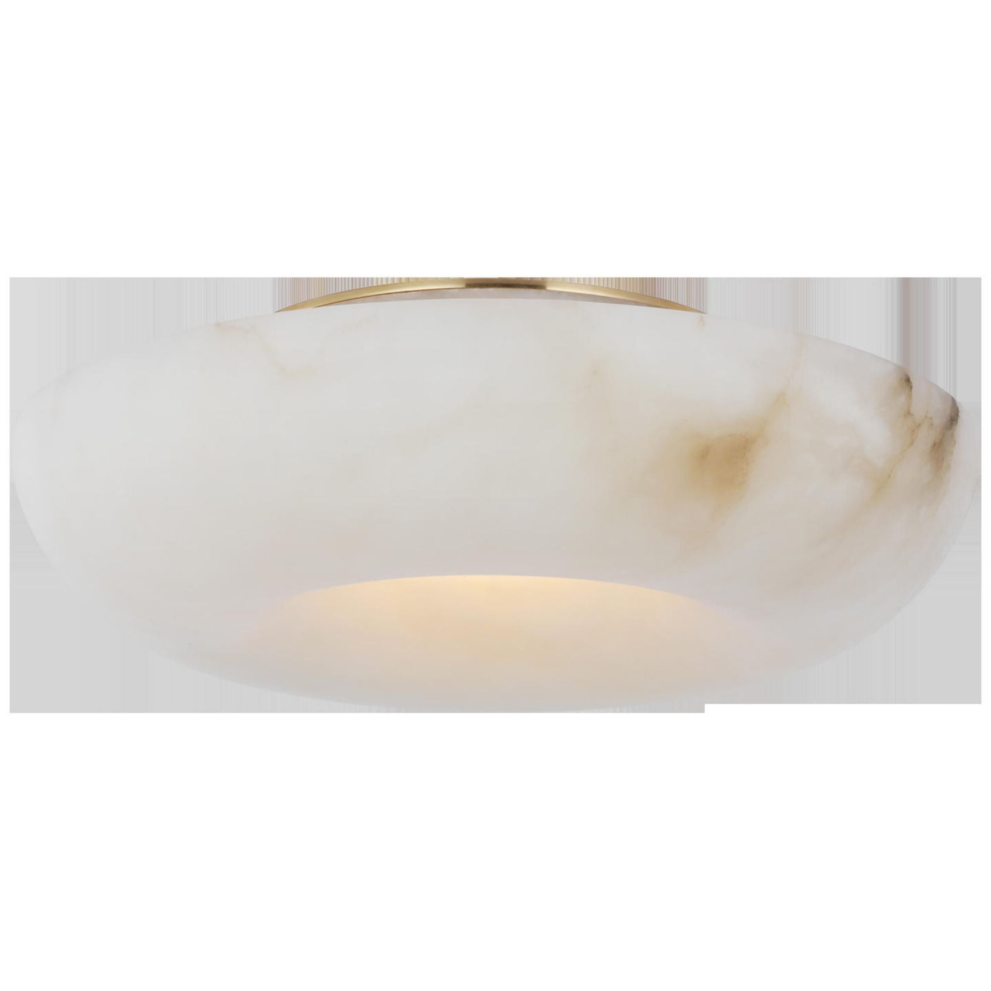 Kelly Wearstler Cappello 12" Flush Mount in Alabaster and Antique-Burnished Brass Ceiling Light W12" x H3.75"
