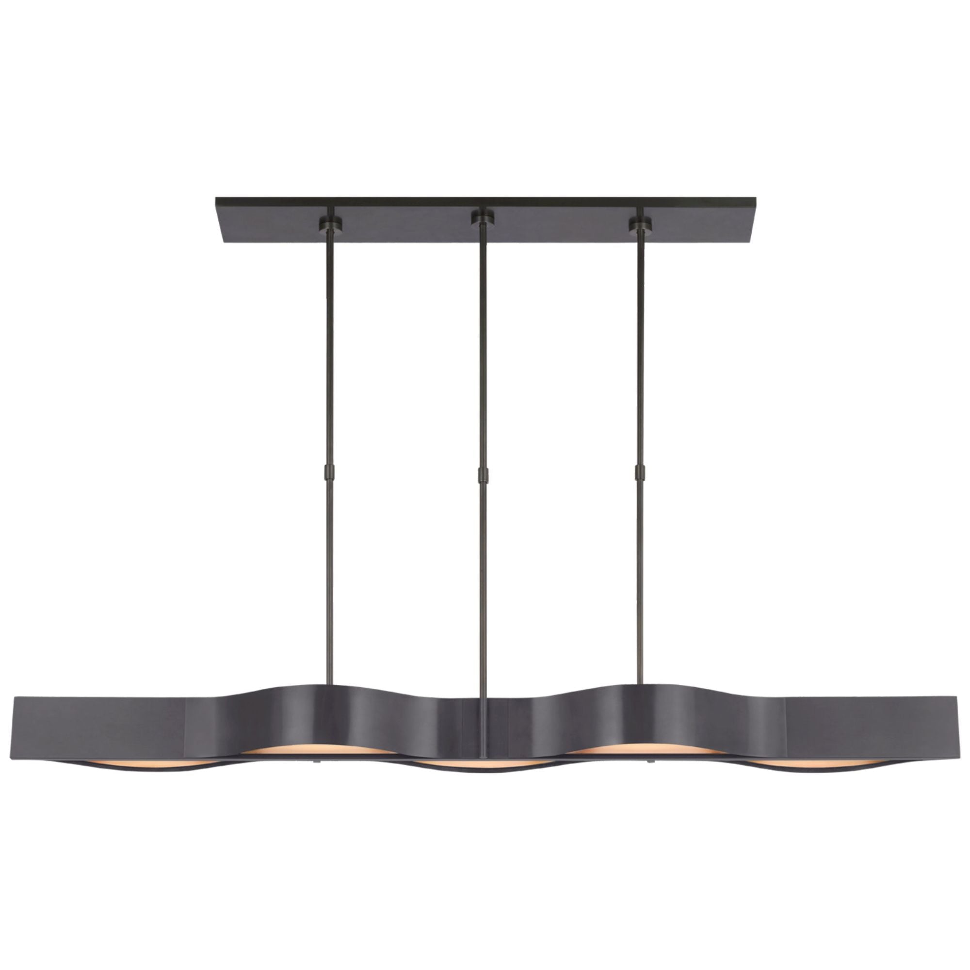 Kelly Wearstler Avant 60" Linear Pendant  in Bronze with Frosted Glass Ceiling Light W60"