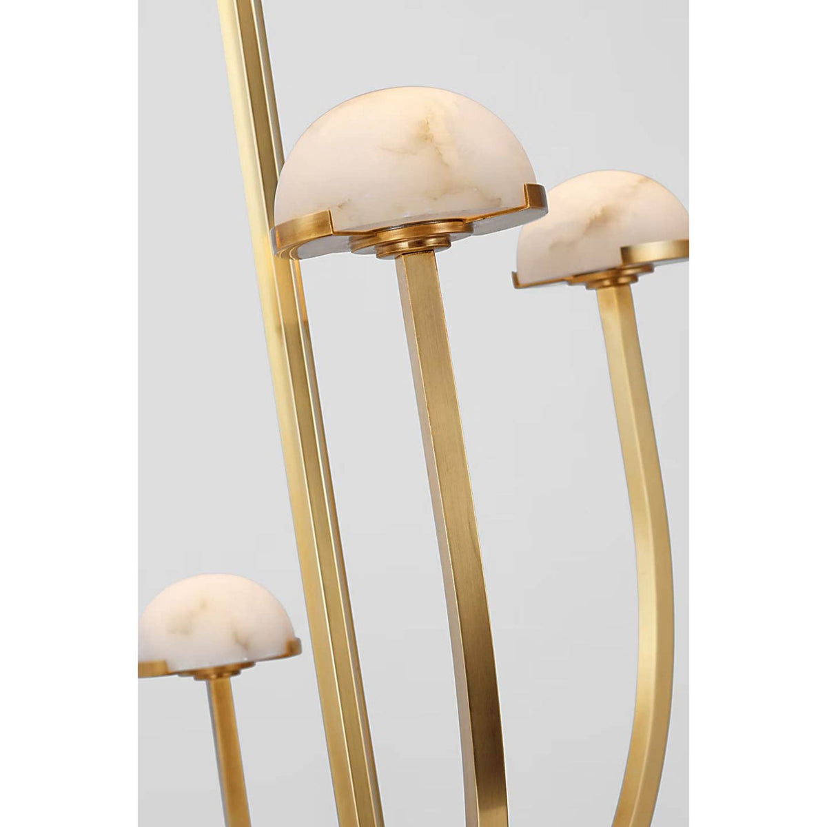 Kelly Wearstler Pedra Large Two-Tier Chandelier in Antique-Burnished Brass with Alabaster W28.25" x H40.25"