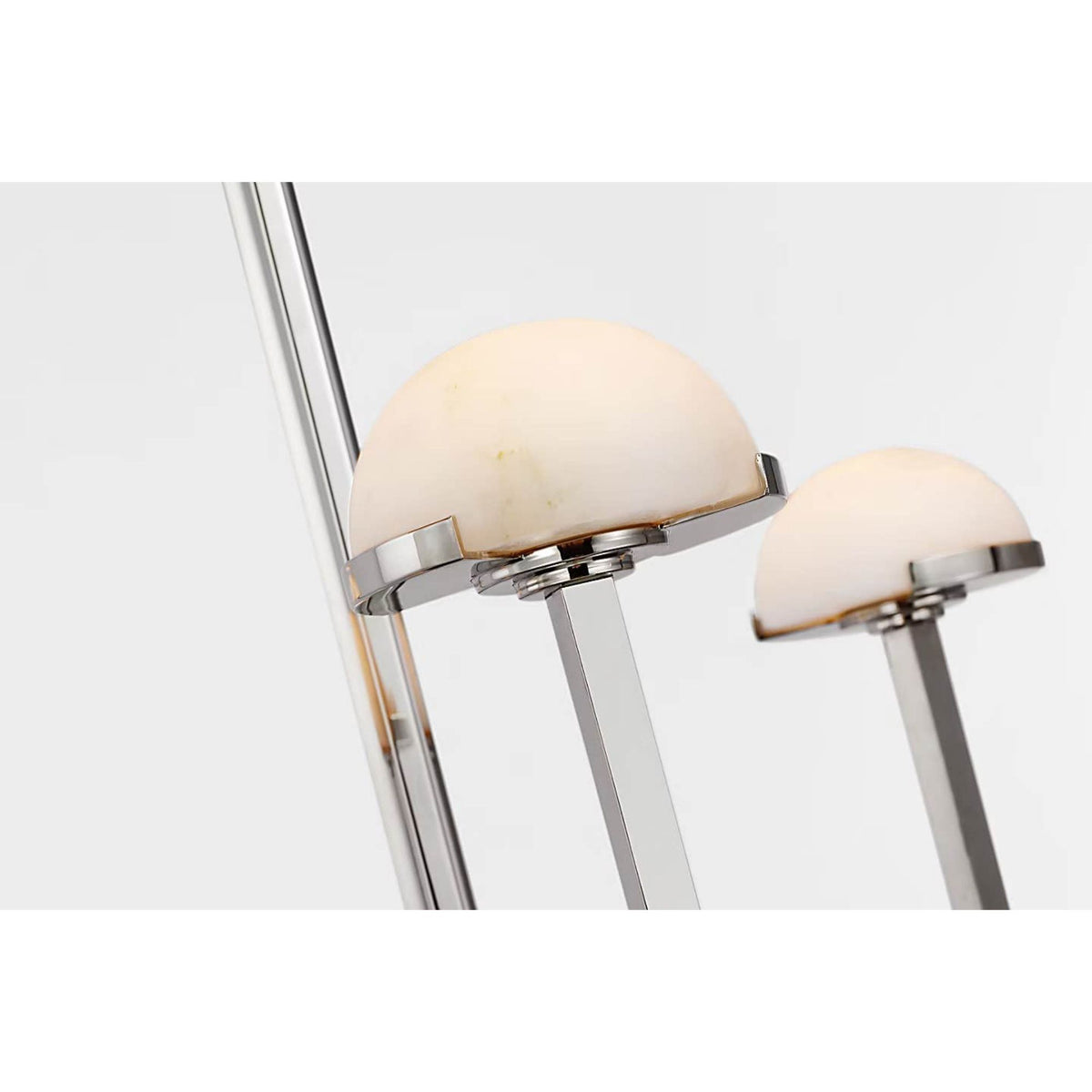 Kelly Wearstler Pedra X-Large Three-Tier Chandelier in Polished Nickel with Alabaster W35.25" x H52"