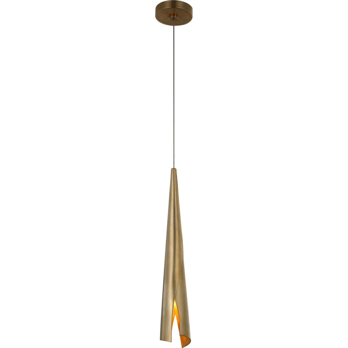 Kelly Wearstler Piel Delicate Wrapped Pendant in Antique-Burnished Brass W3.5"