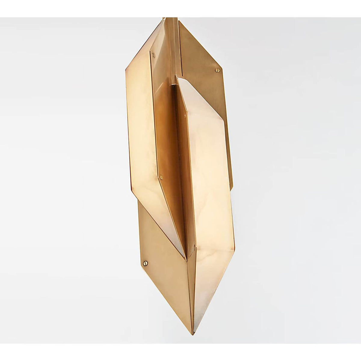 Kelly Wearstler Ophelion Small Pendant in Antique-Burnished Brass with Alabaster W6"