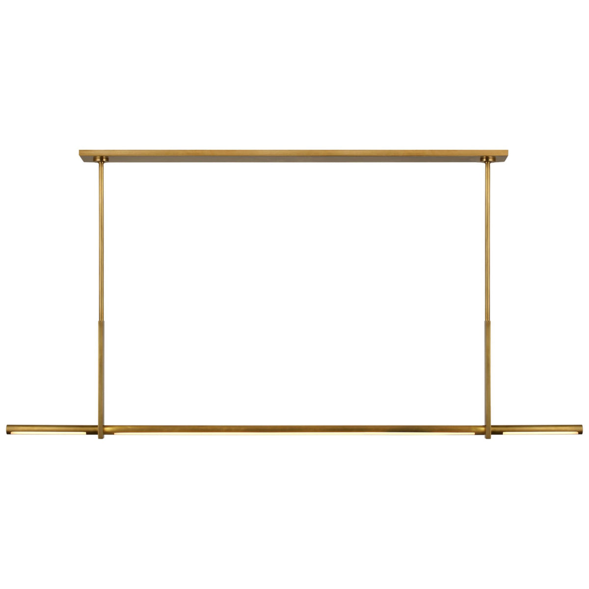 Kelly Wearstler Axis Large Linear Pendant in Antique-Burnished Brass W1.75" x 59.5"