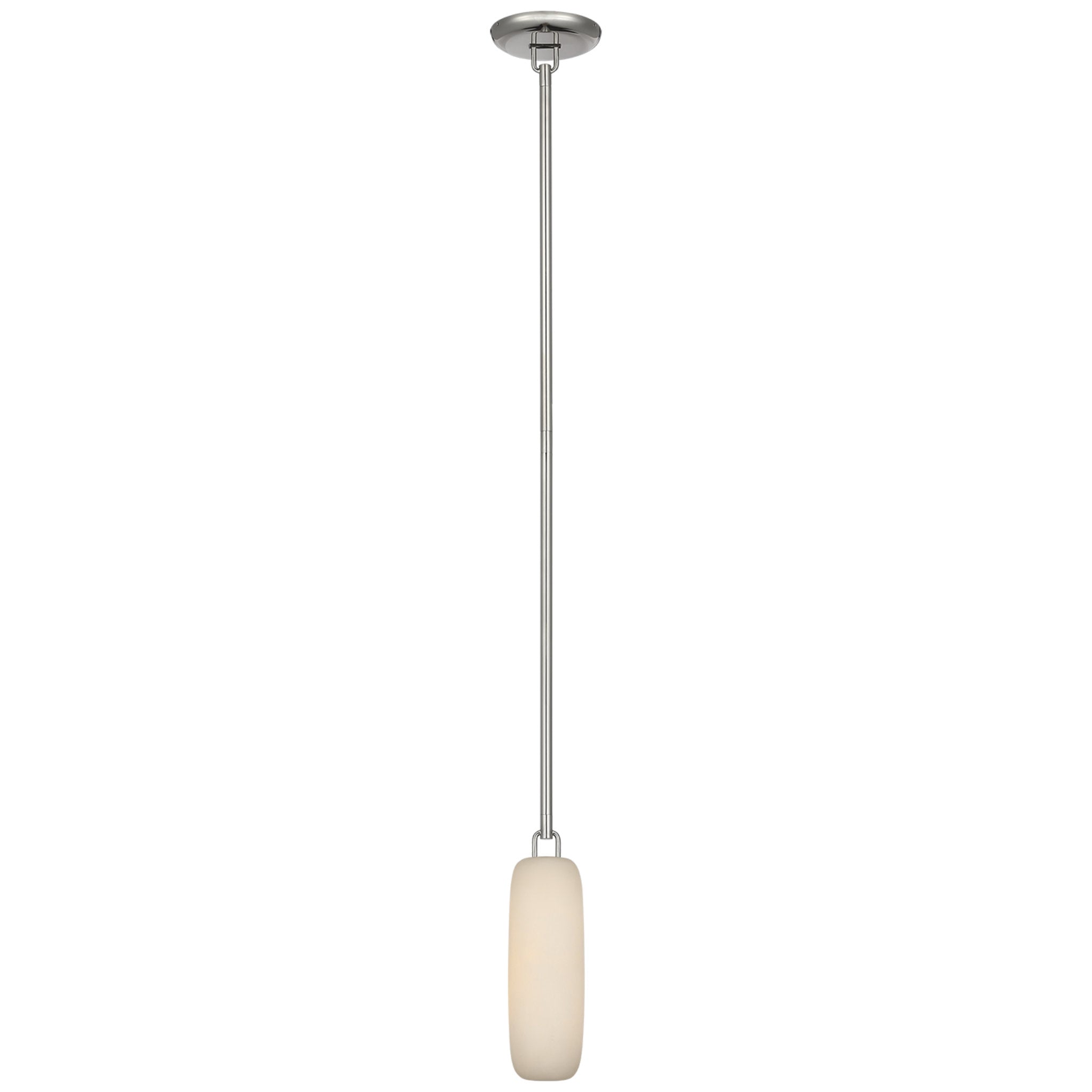 Kelly Wearstler Formosa 11" Single Pendant in Polished Nickel with Alabaster Ceiling Light W3.25"