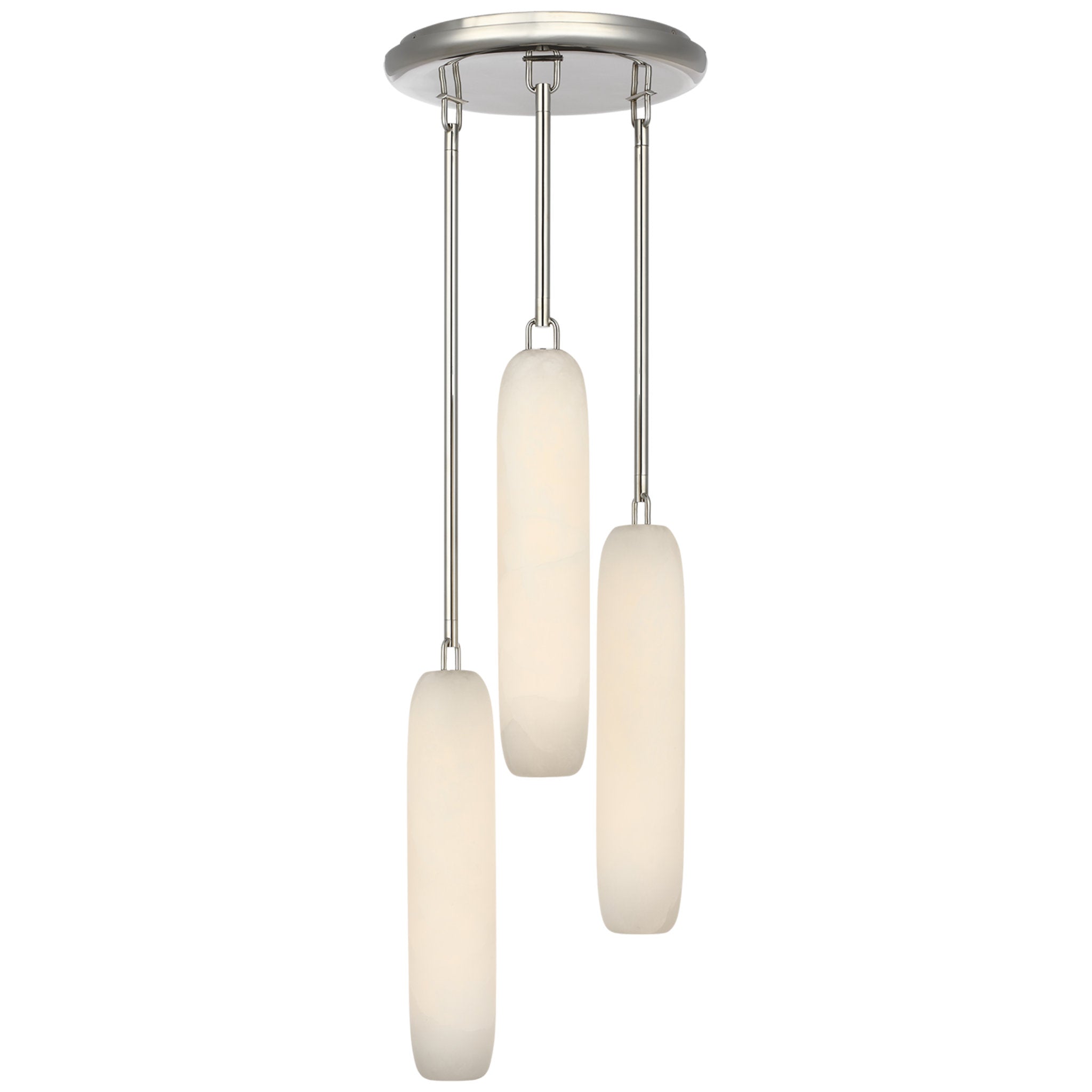Kelly Wearstler Formosa 3-Light Pendant in Polished Nickel with Alabaster Ceiling Light W10.5" x H37.25"