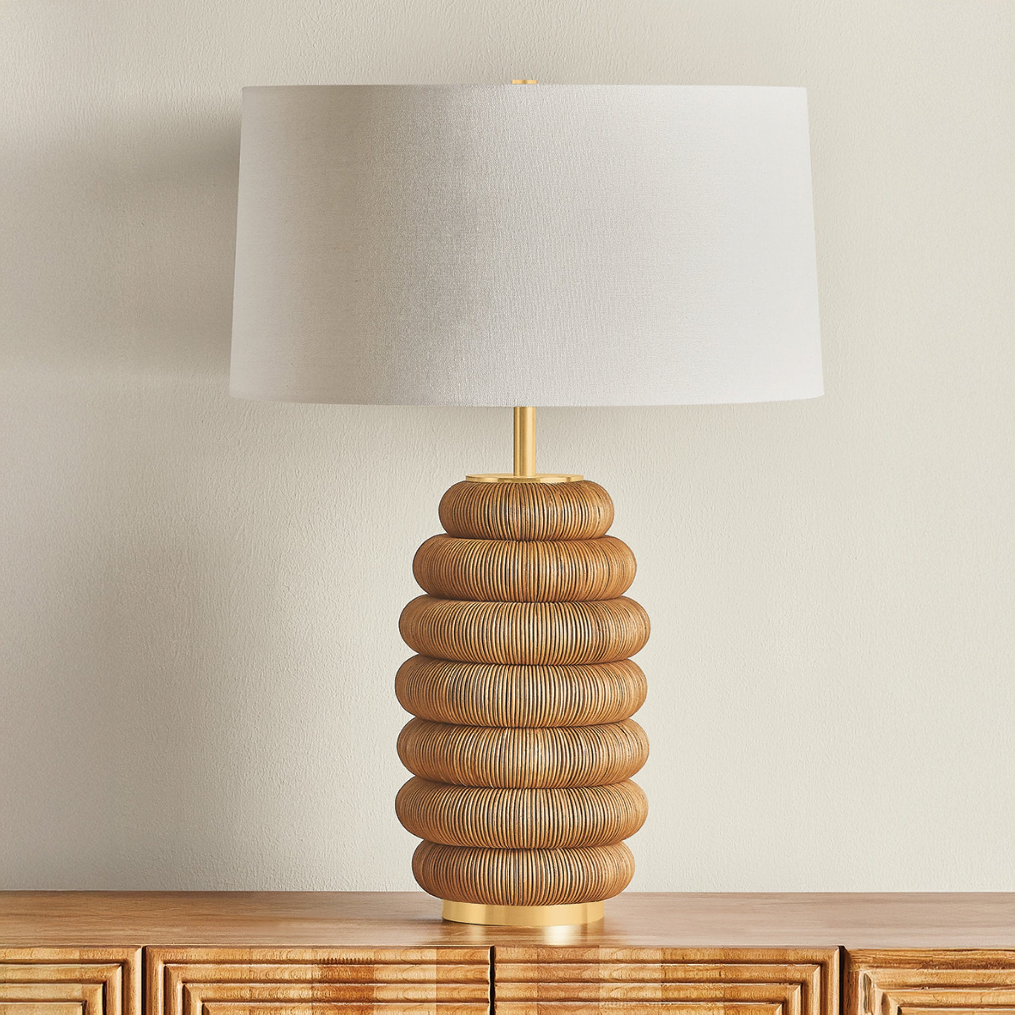 Winbrook 1-Light Table Lamp in Aged Brass 20W x 27.75H