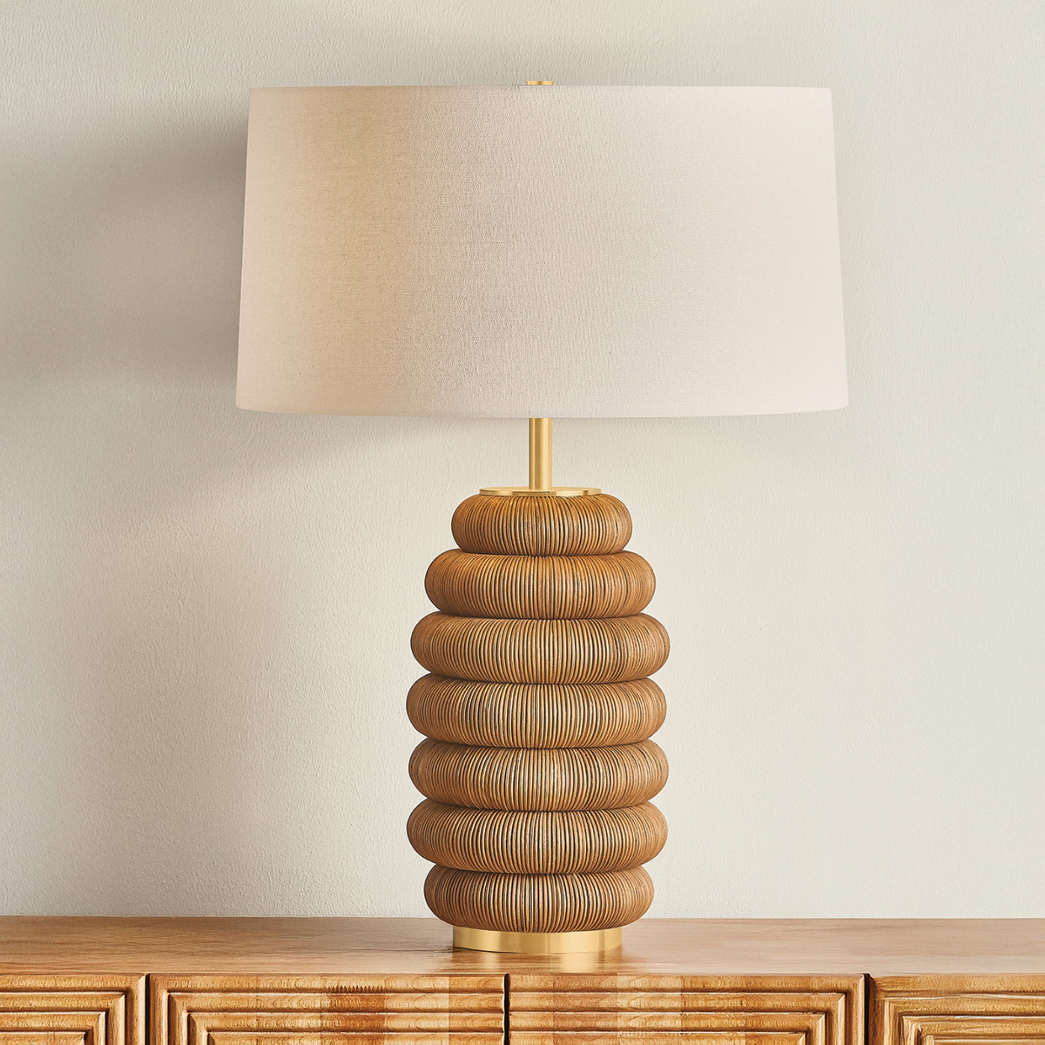 Winbrook 1-Light Table Lamp in Aged Brass 20W x 27.75H