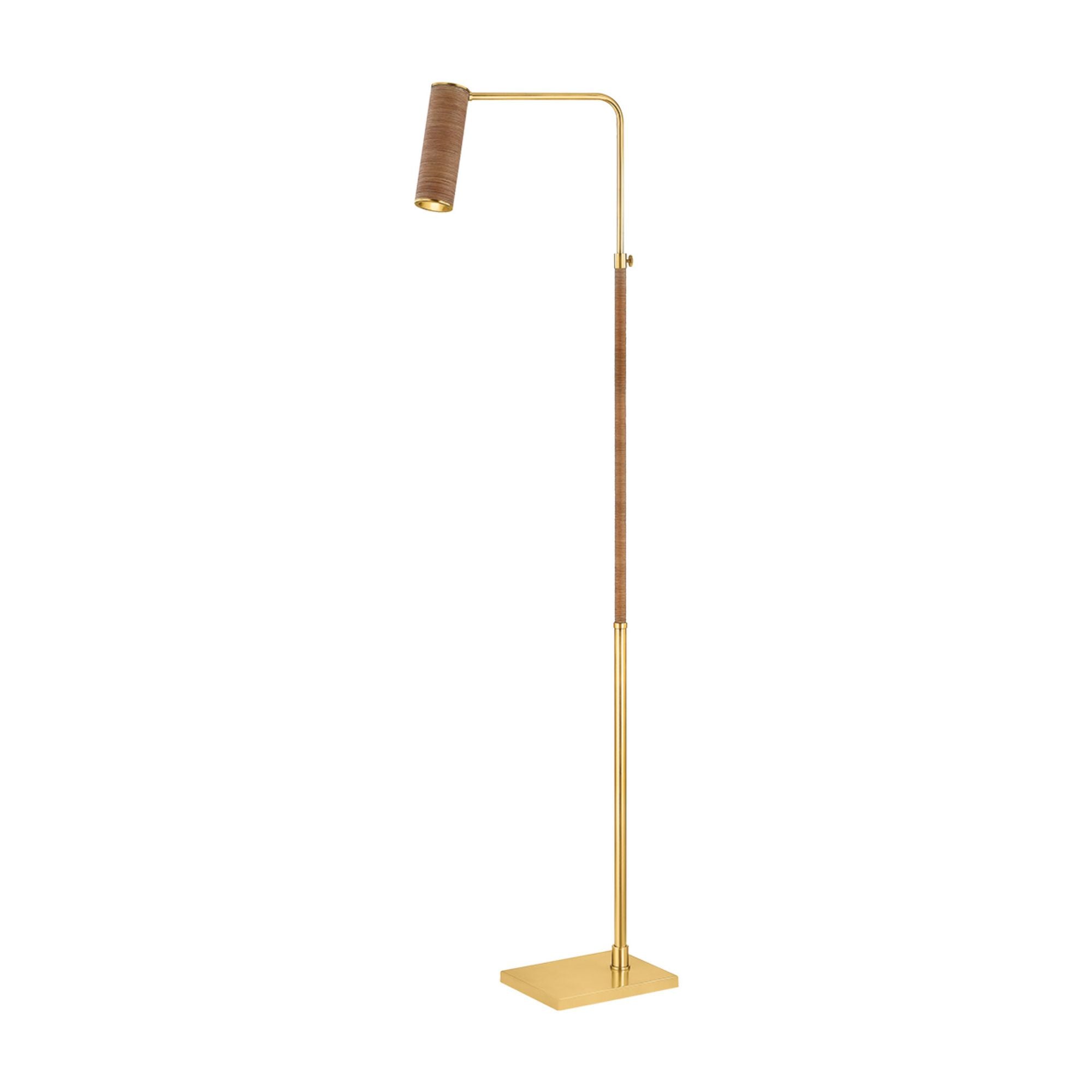 Narragansett 1-Light Floor Lamp in  Aged Brass 15.75L x 7.5W x 58.75H