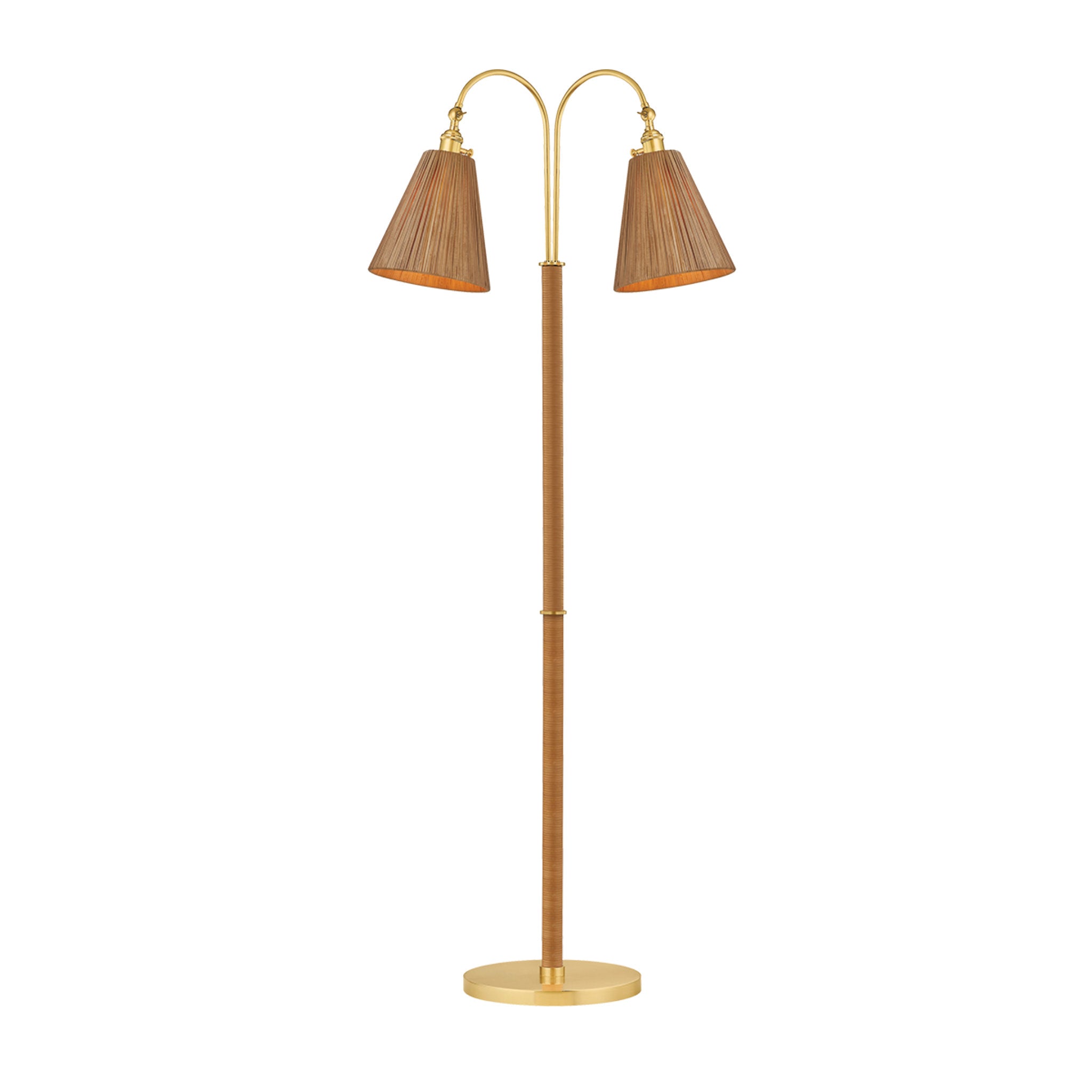 Ruthin 2-Light Floor Lamp in Aged Brass 11.75L x 30.75W x 60H