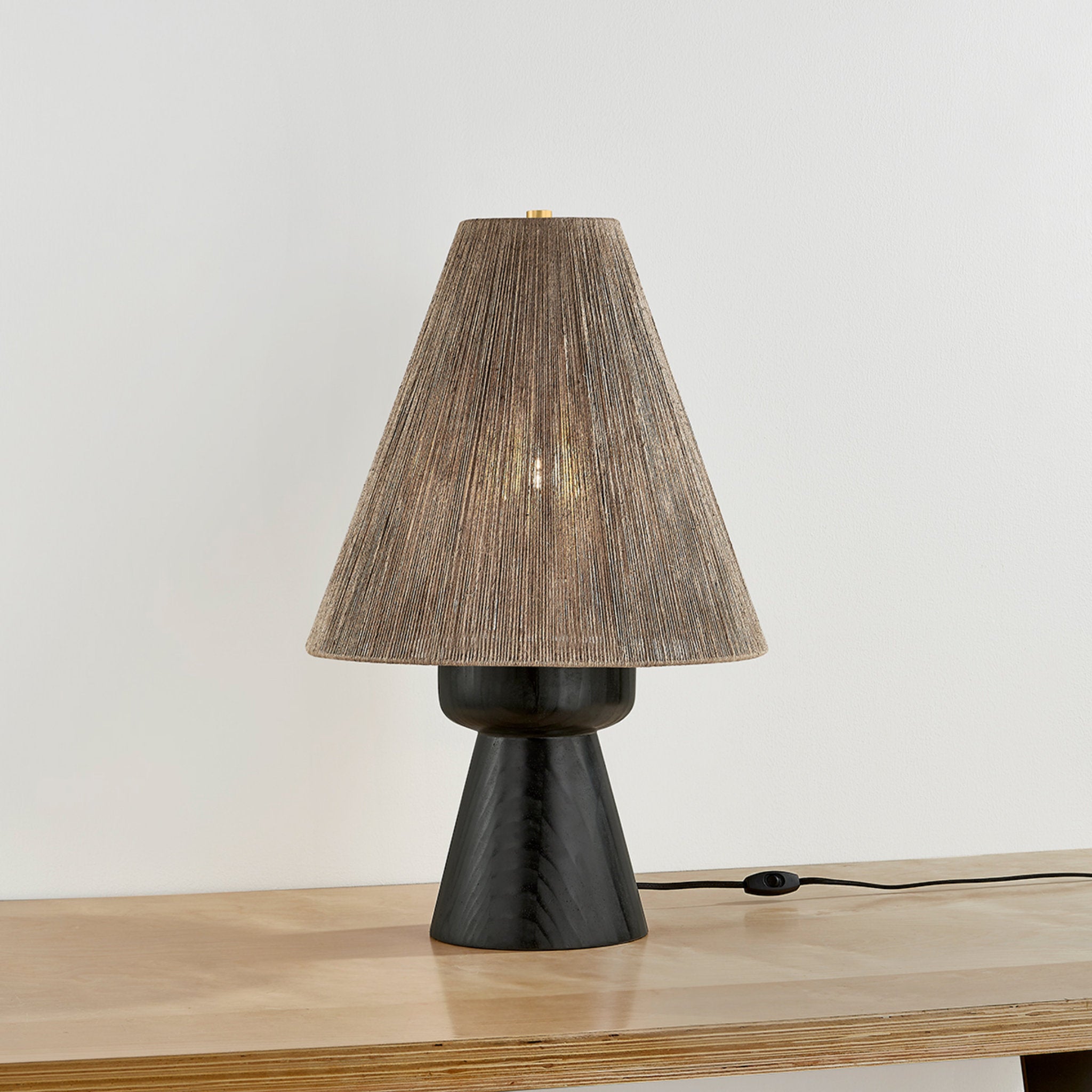 Mannsville 1-Light Table Lamp in Aged Brass 17.5W x 27.25H