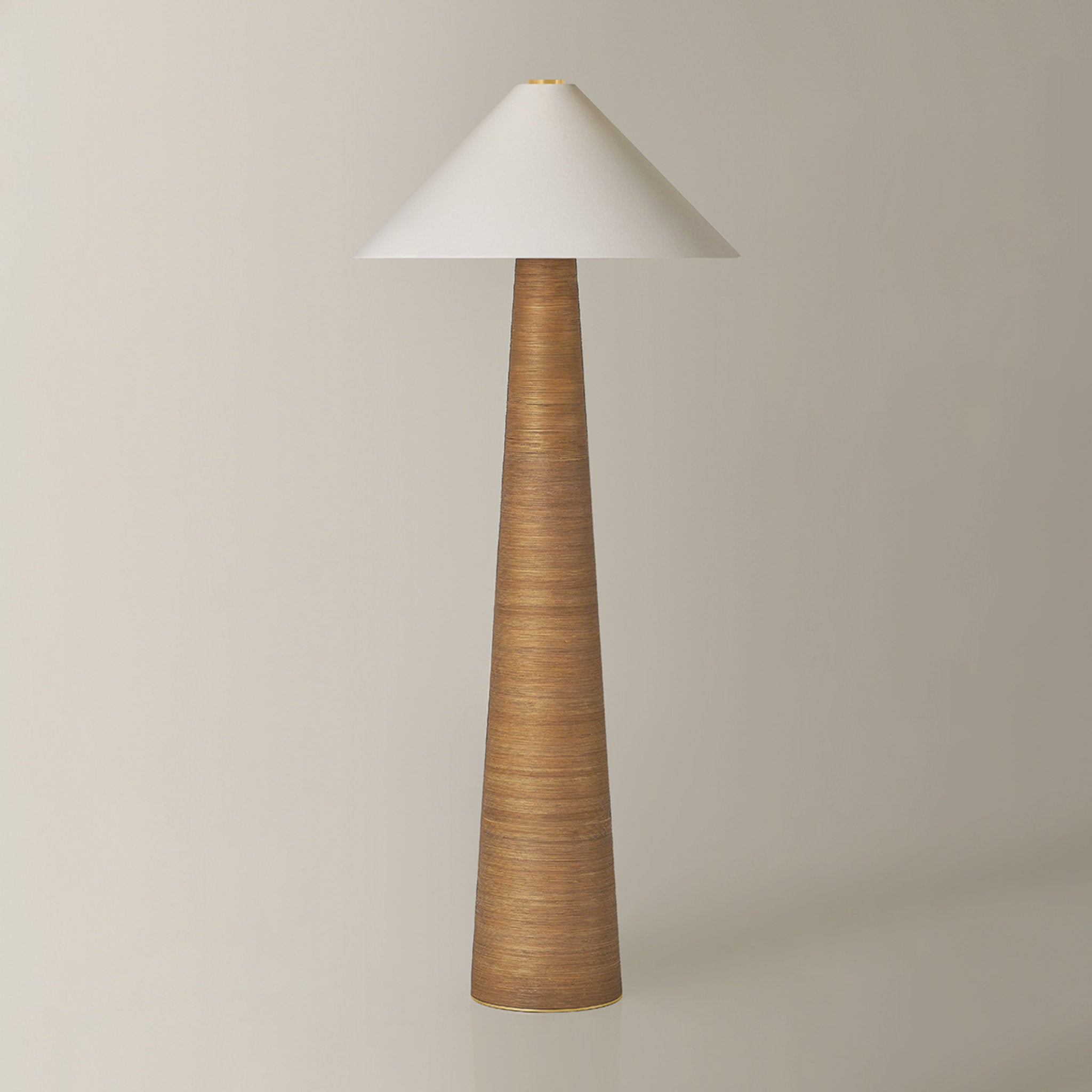 Haviland 1-Light Floor Lamp in Aged Brass 27W x 64.25H