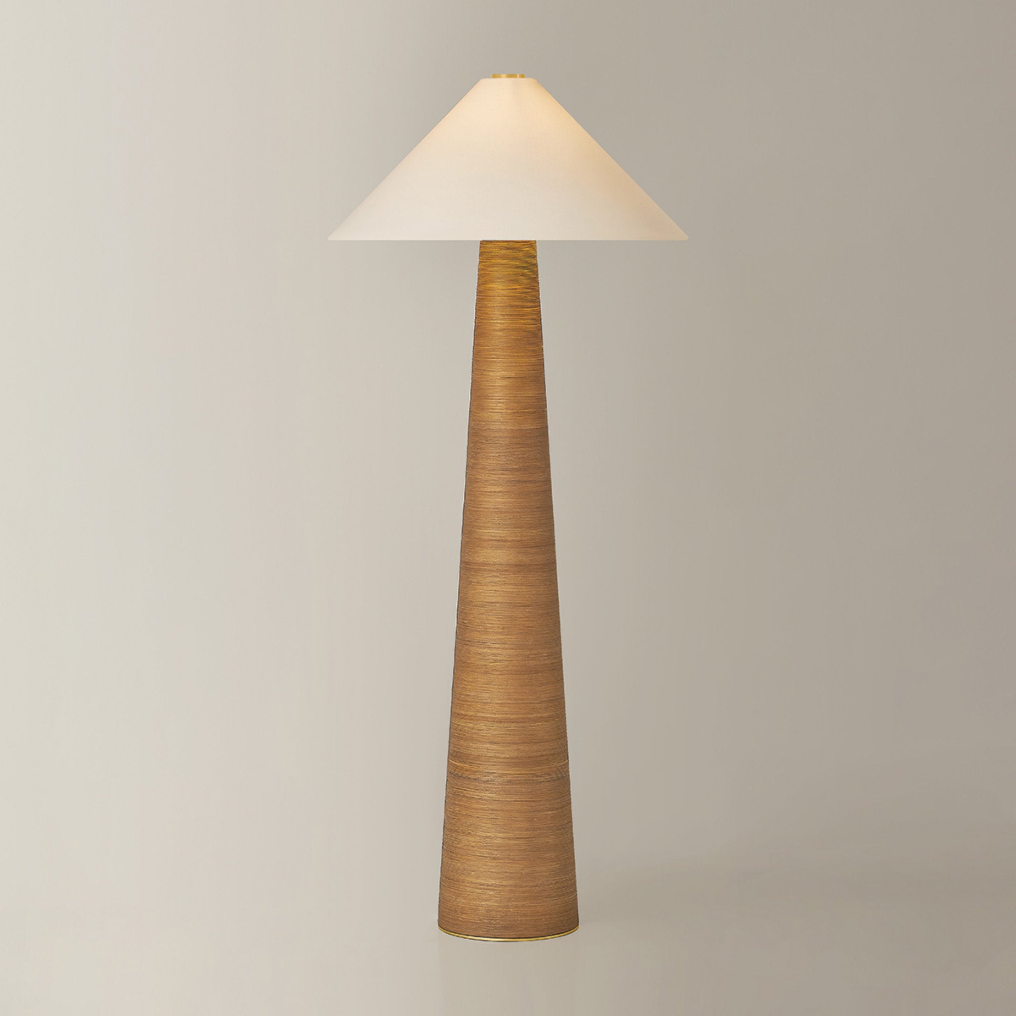 Haviland 1-Light Floor Lamp in Aged Brass 27W x 64.25H
