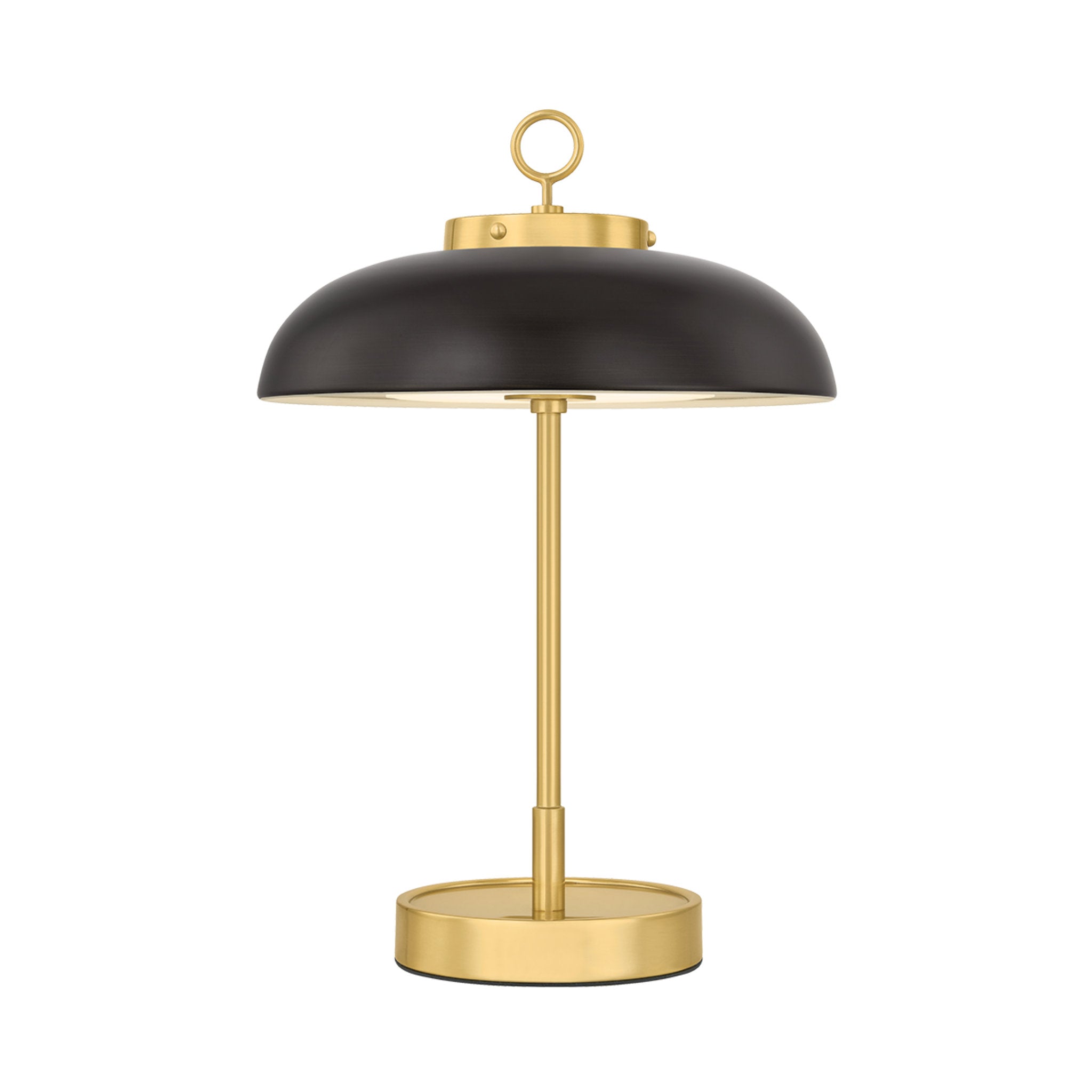 Hector 1-Light Rechargeable Table Lamp in Aged Brass 11W x 16H
