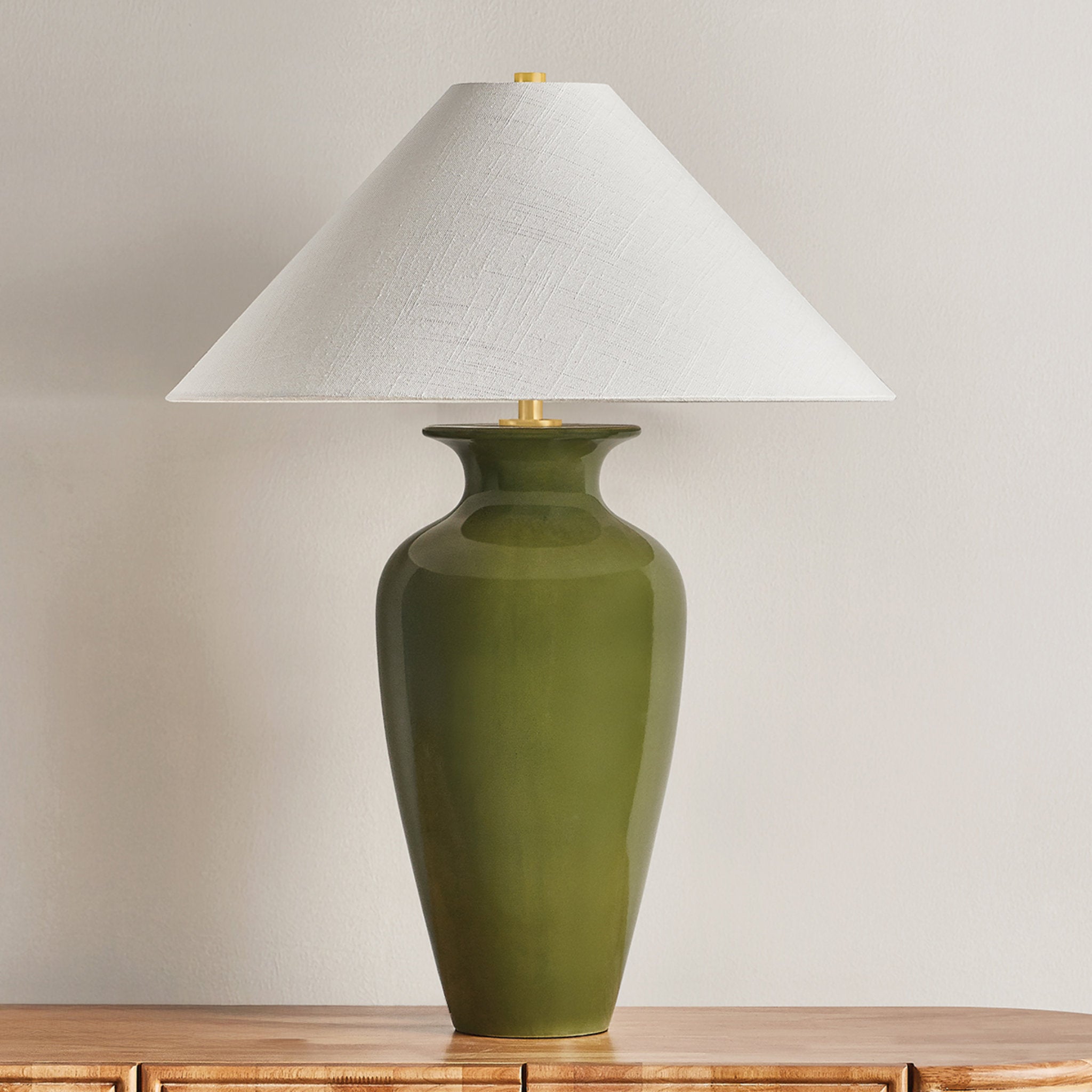 Grassy Point 1-Light Table Lamp in Aged Brass 22.5W x 29H