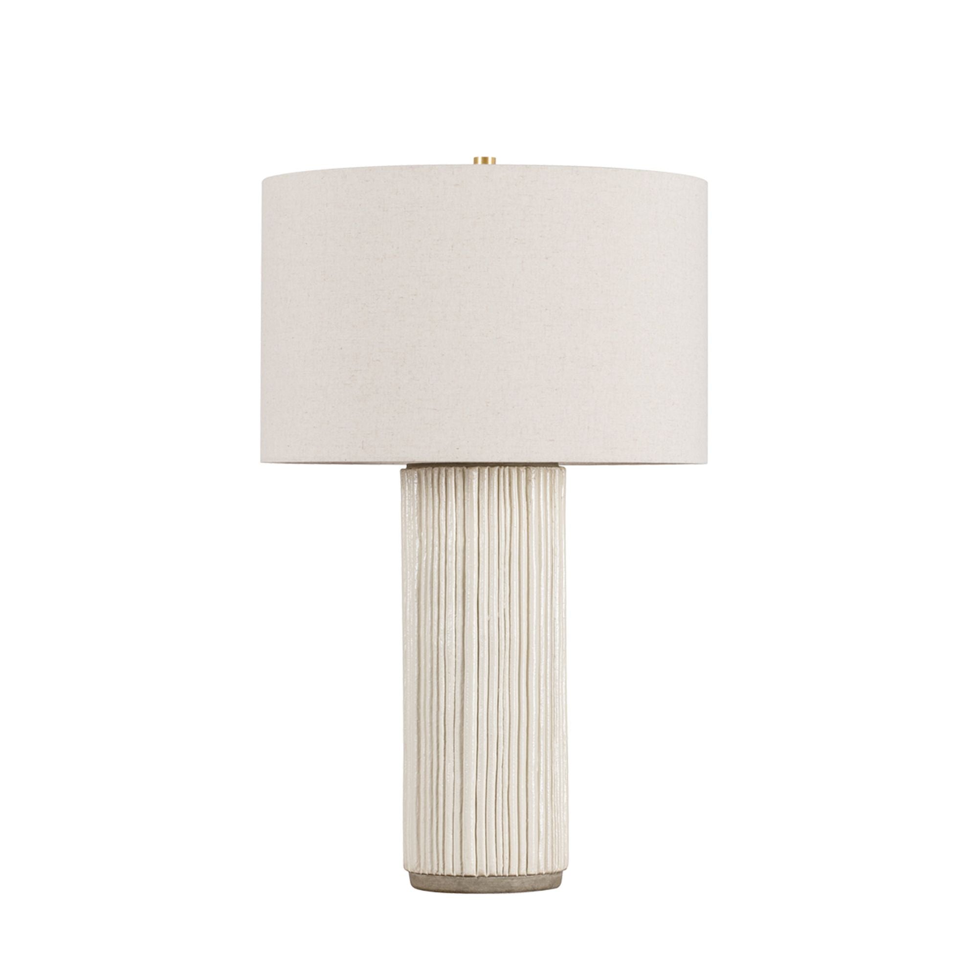 Crestwood 1-Light Table Lamp in  Aged Brass/Ceramic Fluted Ivory 19L x 19W x 31.25H