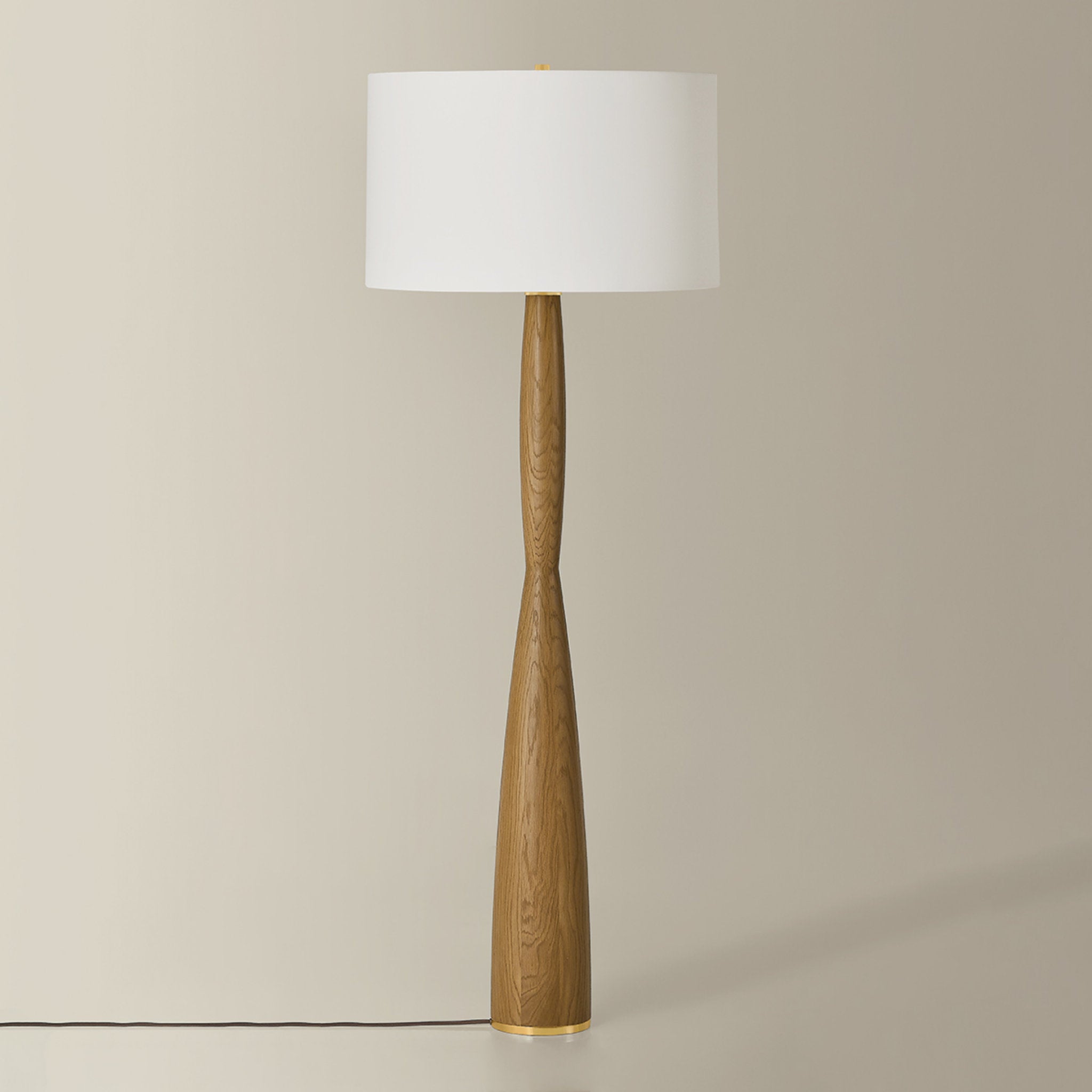 Somers Chase 1-Light Floor Lamp in Aged Brass 24W x 65.75H