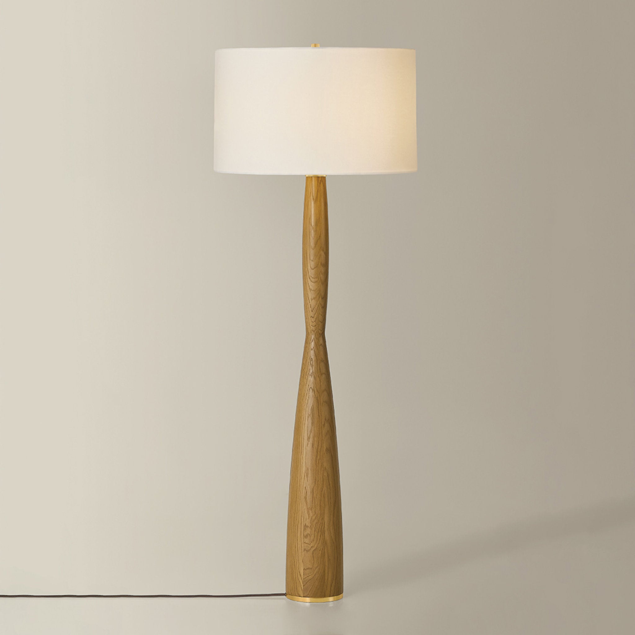 Somers Chase 1-Light Floor Lamp in Aged Brass 24W x 65.75H