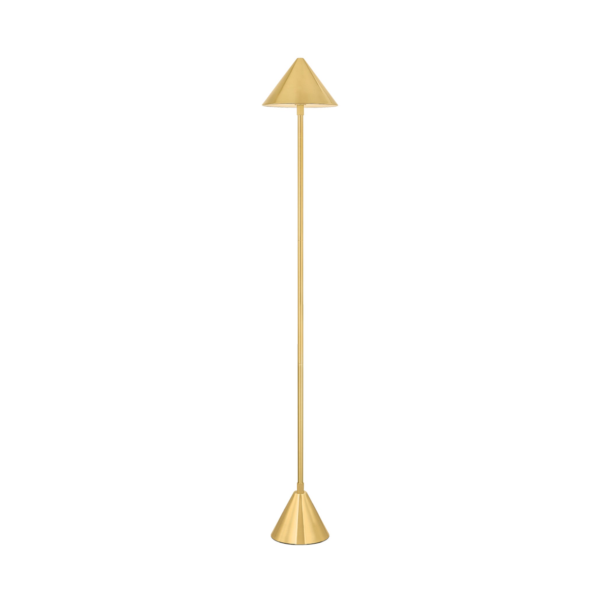 Salma 1-Light Rechargeable Floor Lamp in Aged Brass 7.75W x 49H