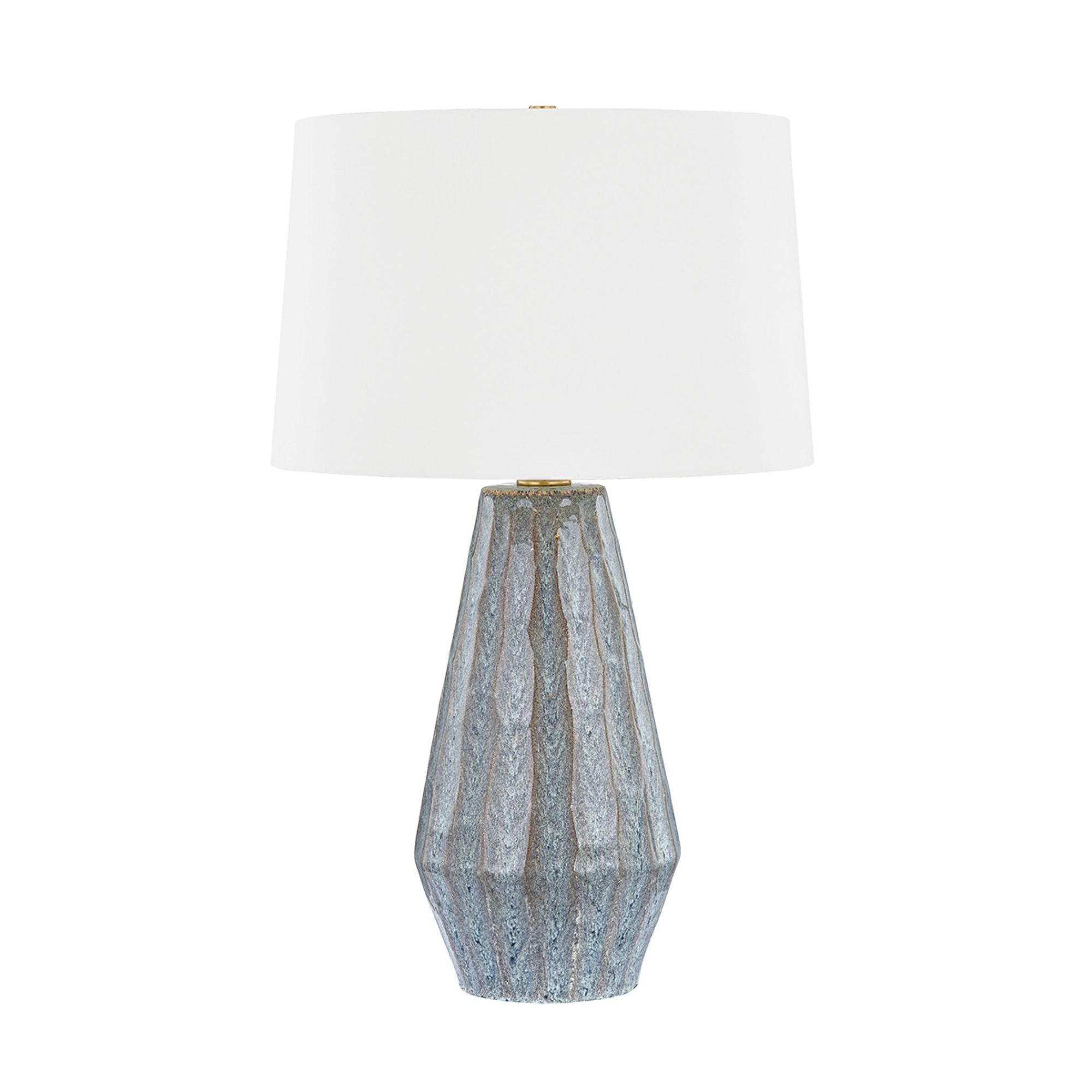 Alloway 1-Light Table Lamp in Aged Brass 19W x 31H