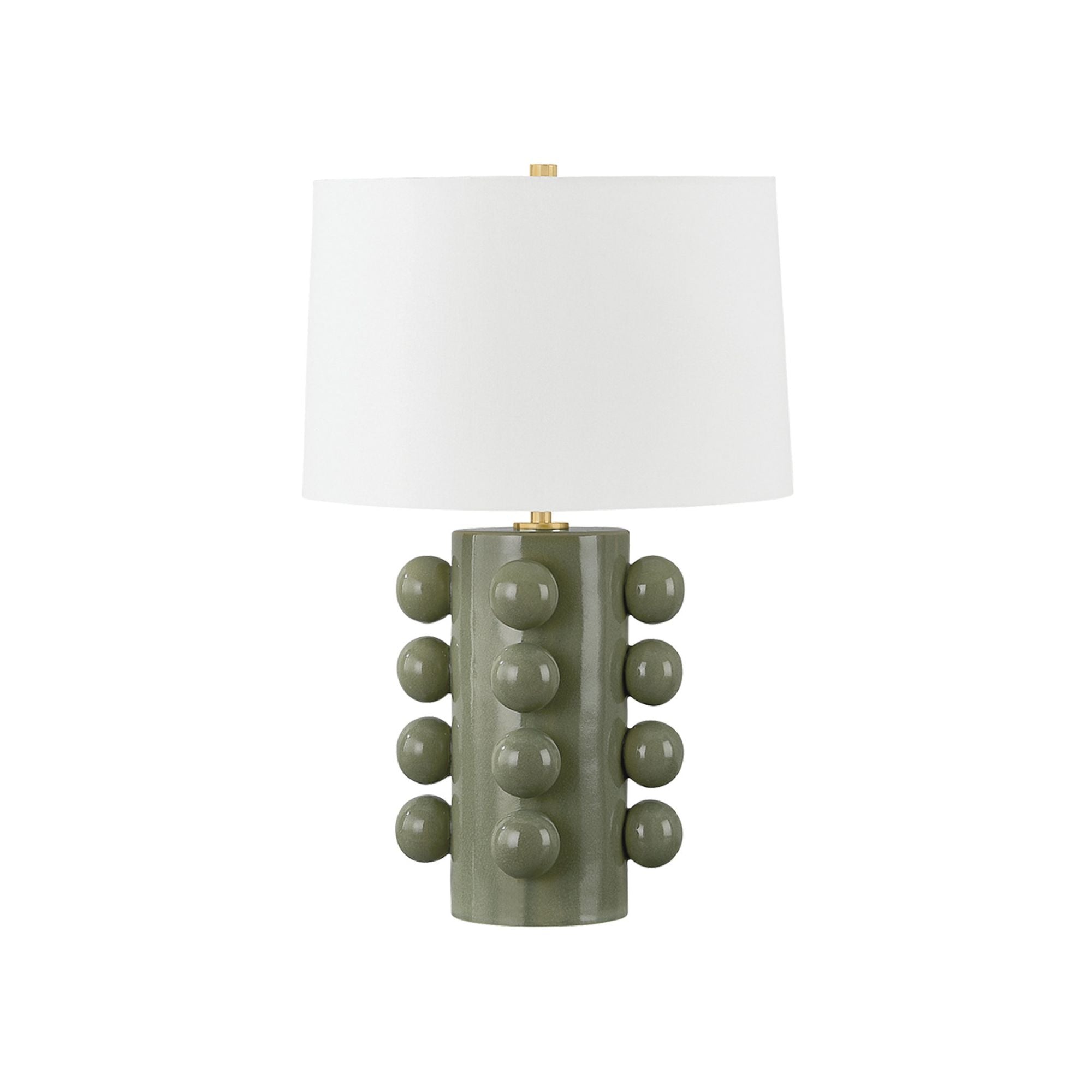 Roselle 1-Light Table Lamp in Aged Brass 17.25W x 26.25H