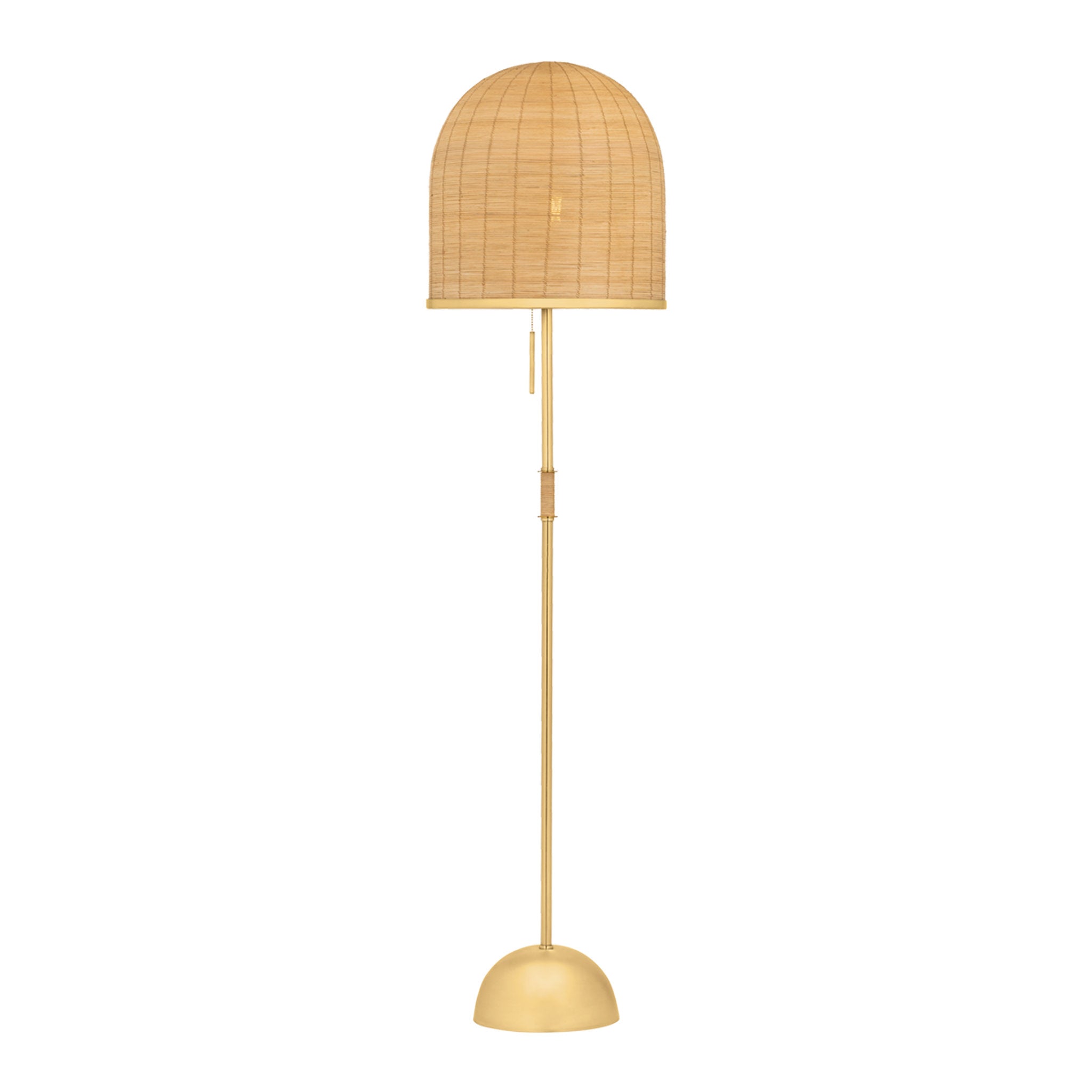 Darfield 1-Light Floor Lamp in Aged Brass 15.75W x 64.25H