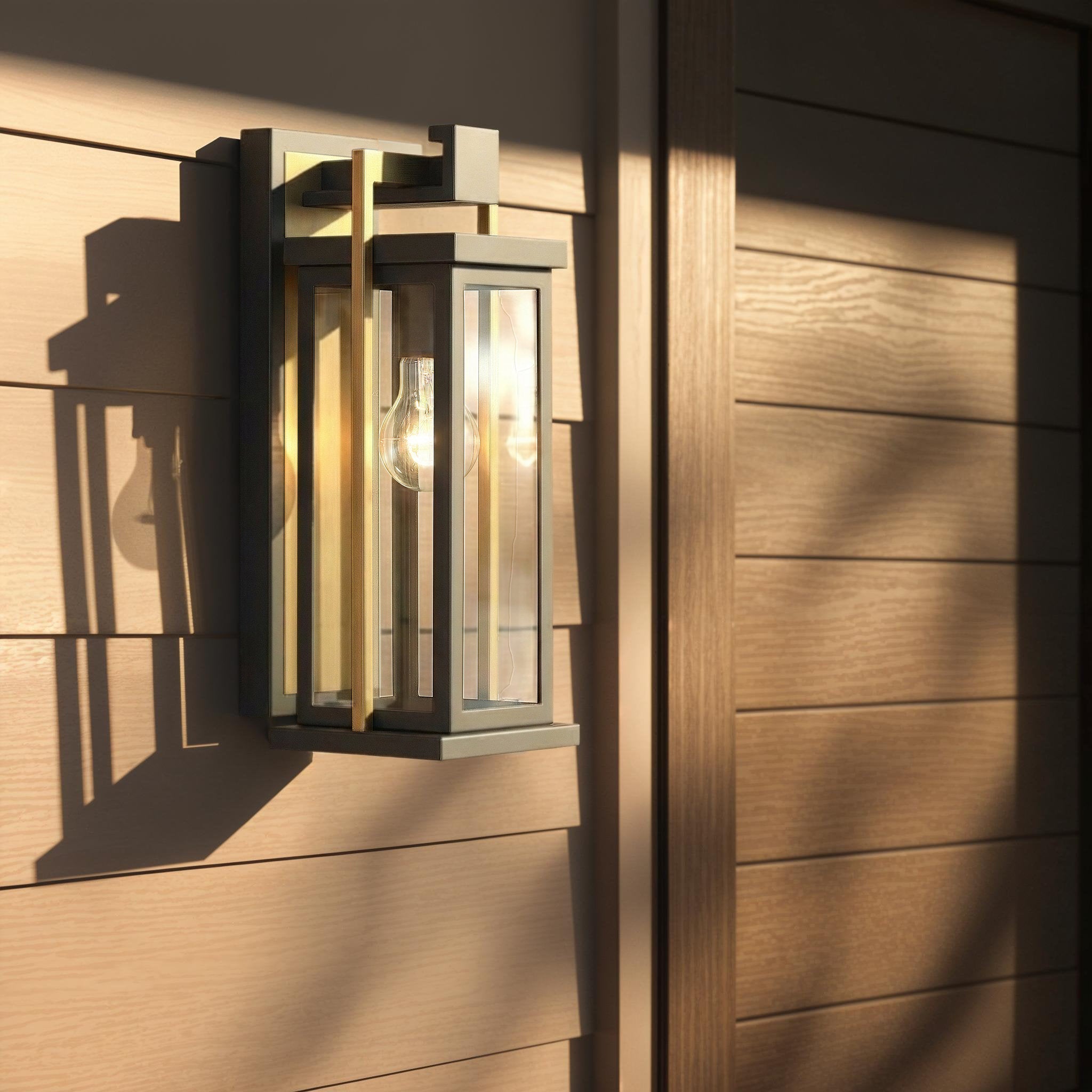 Lendel 6'' Twilight Bronze + Textured Gold Outdoor Sconce Bronze 6"W x 15"H x 6.5"D
