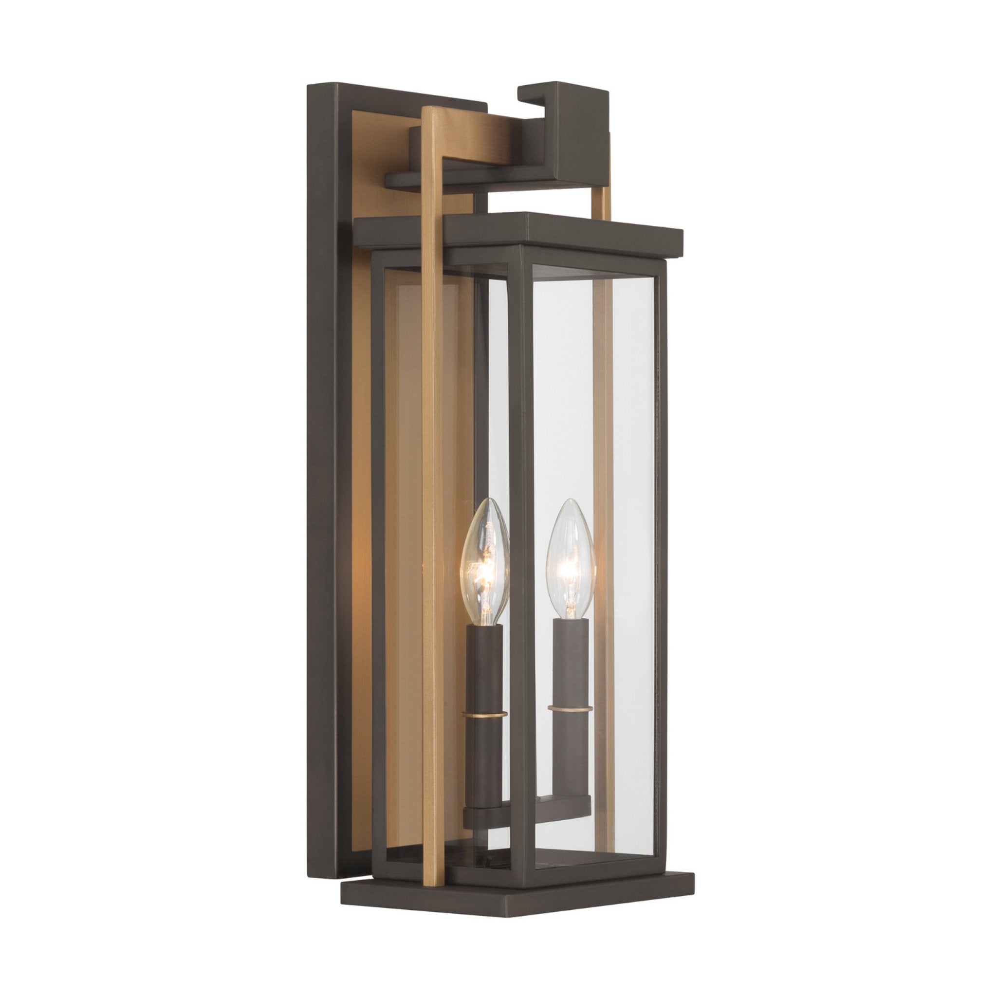 Lendel 8'' Twilight Bronze + Textured Gold Outdoor Sconce Bronze 8"W x 19.5"H x 6.5"D