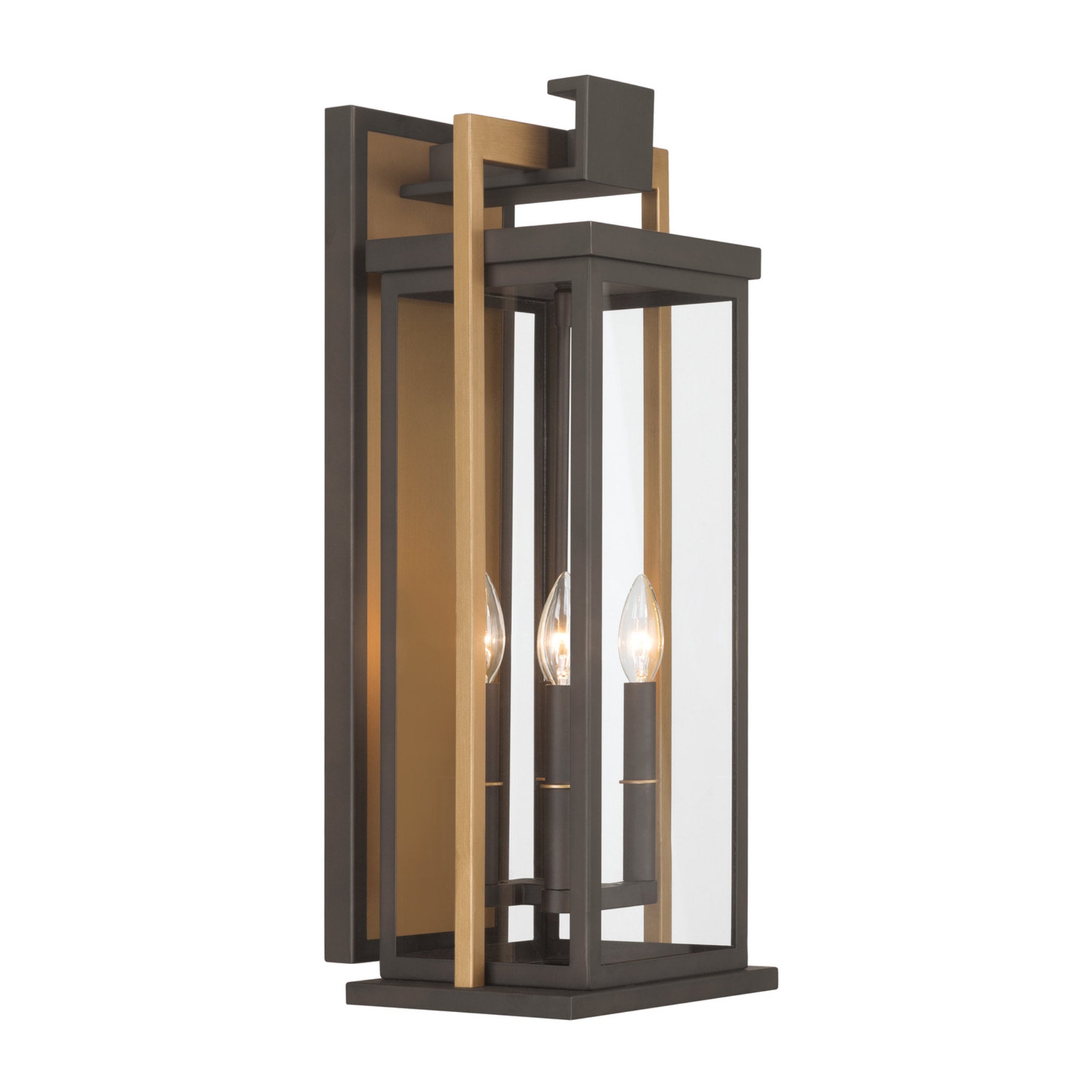 Lendel 9.75'' Twilight Bronze + Textured Gold Outdoor Sconce Bronze 9.75"W x 24"H x 8.75"D
