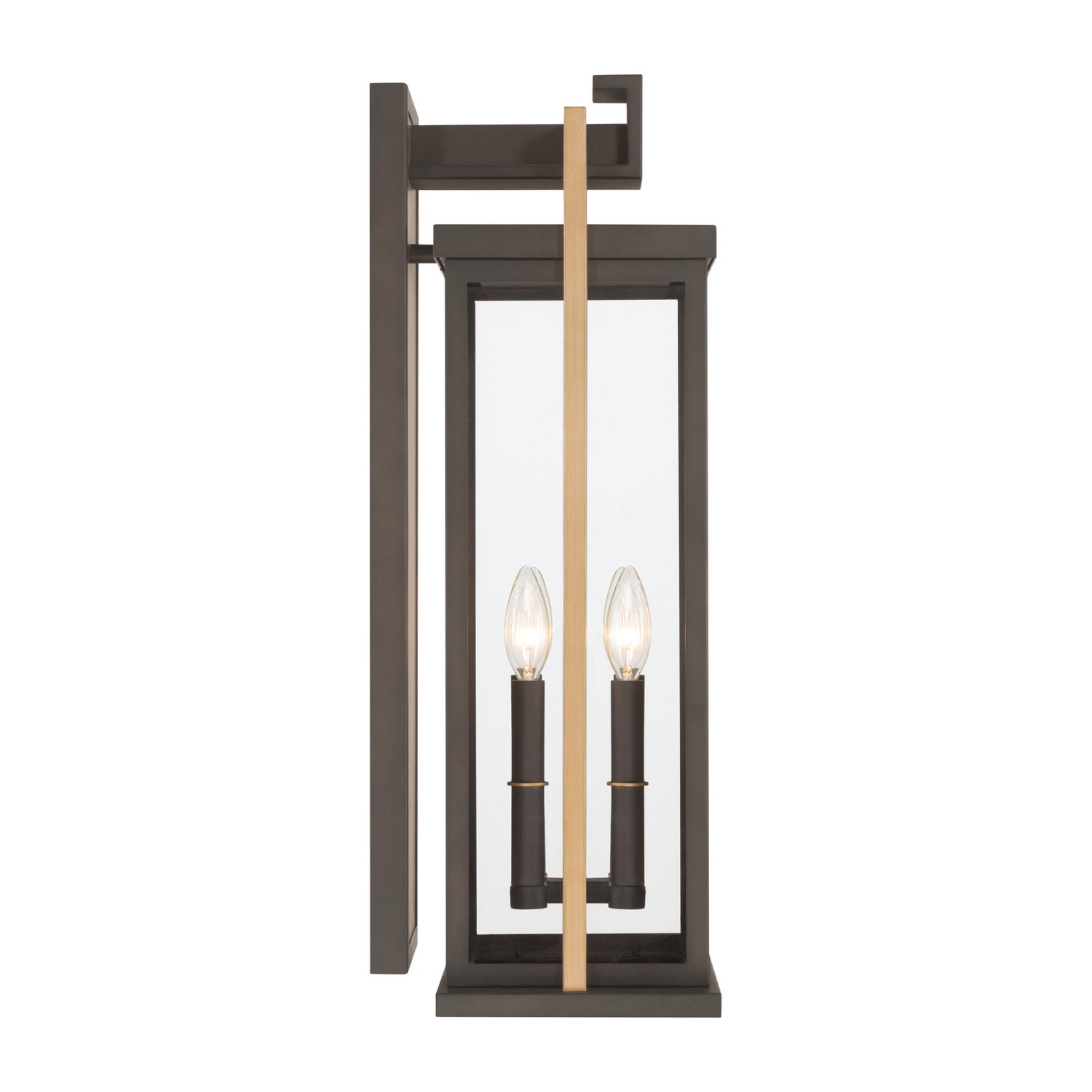 Lendel 9.75'' Twilight Bronze + Textured Gold Outdoor Sconce Bronze 9.75"W x 24"H x 8.75"D