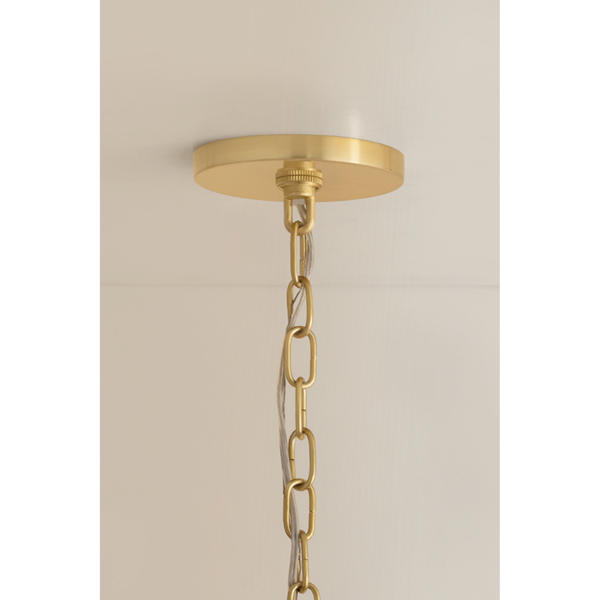 Lisbeta 1-Light Chandelier in Aged Brass 22W x 25.25H