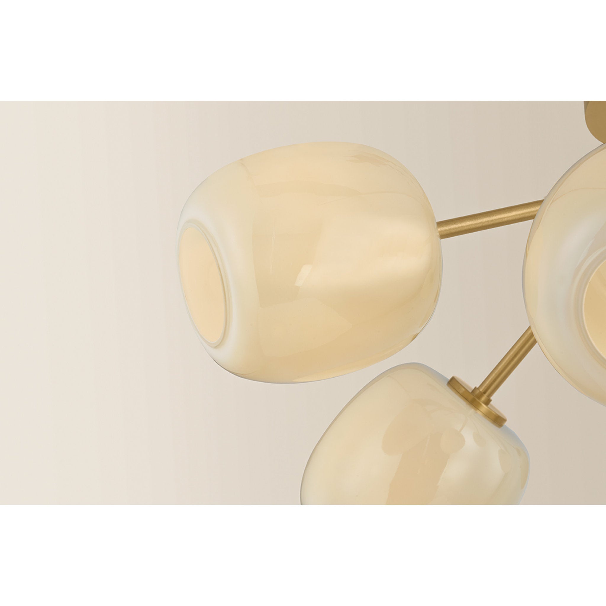 Lisette 6-Light Semi Flush in Aged Brass 29.25W x 13.25H