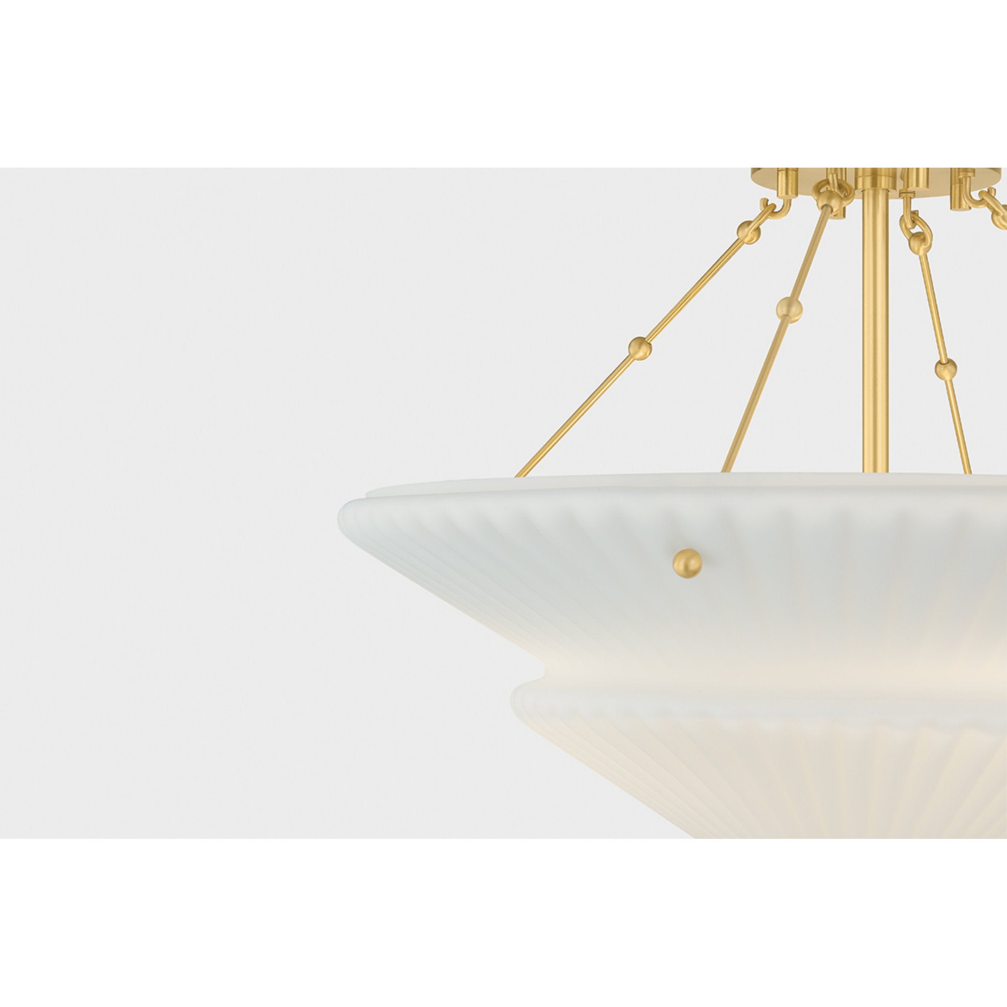 Loburn 3-Light Semi Flush in Aged Brass 20.25W x 14.25H