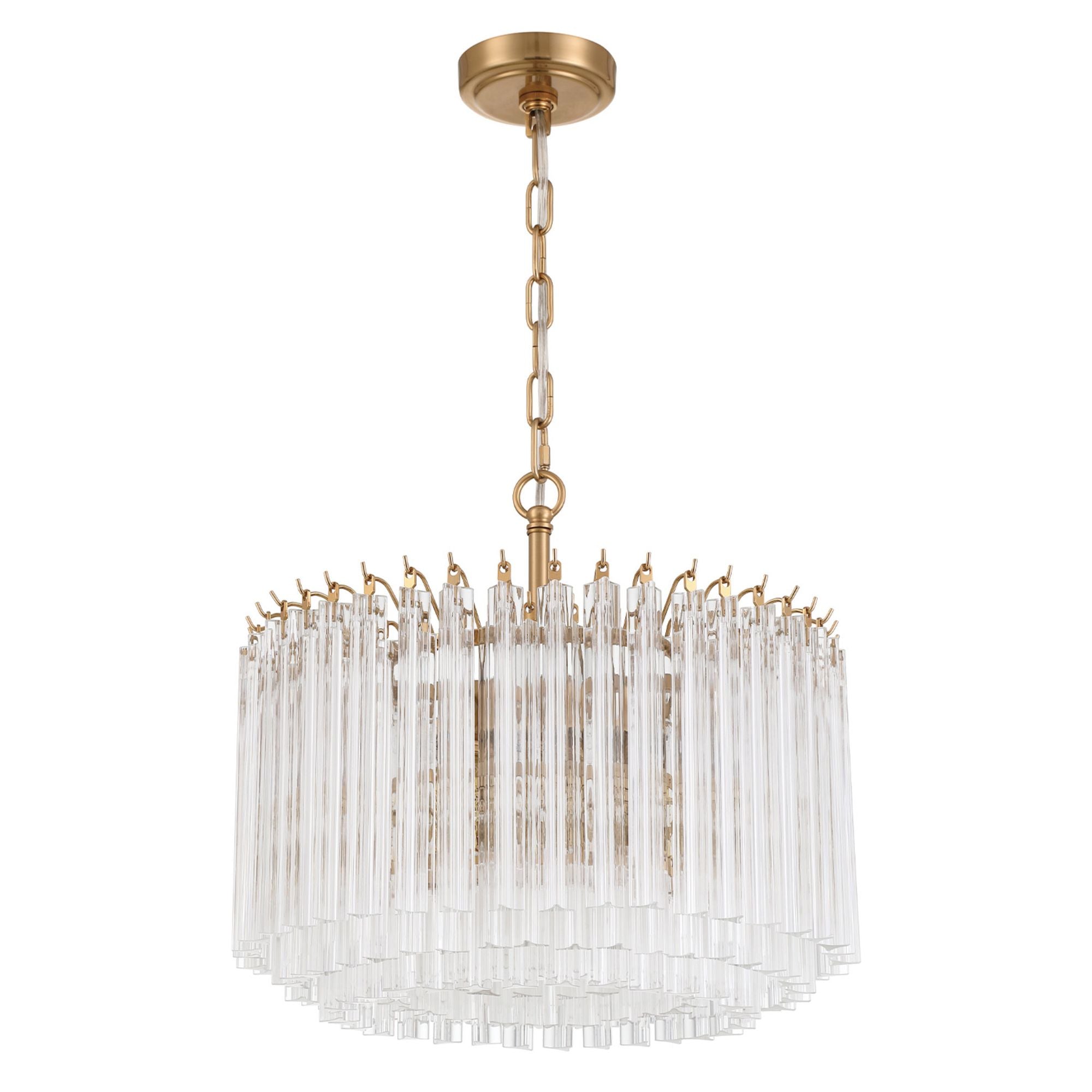Lofton 5 Light Aged Brass Chandelier Triedri Clear 18"W x 17"H x 18"D