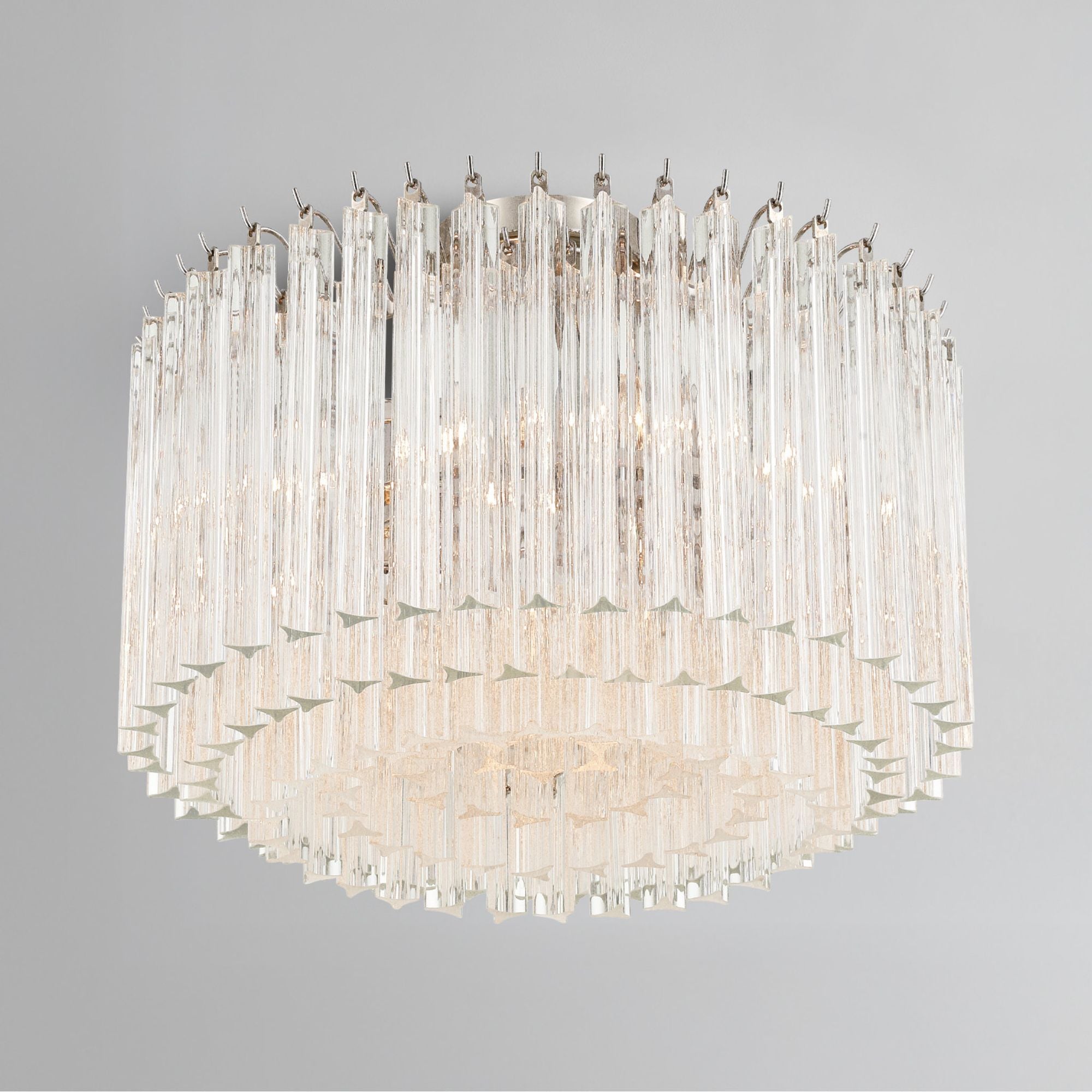 Lofton 18'' Polished Nickel Semi Flush Mount Silver 18"W x 13"H x 18"D