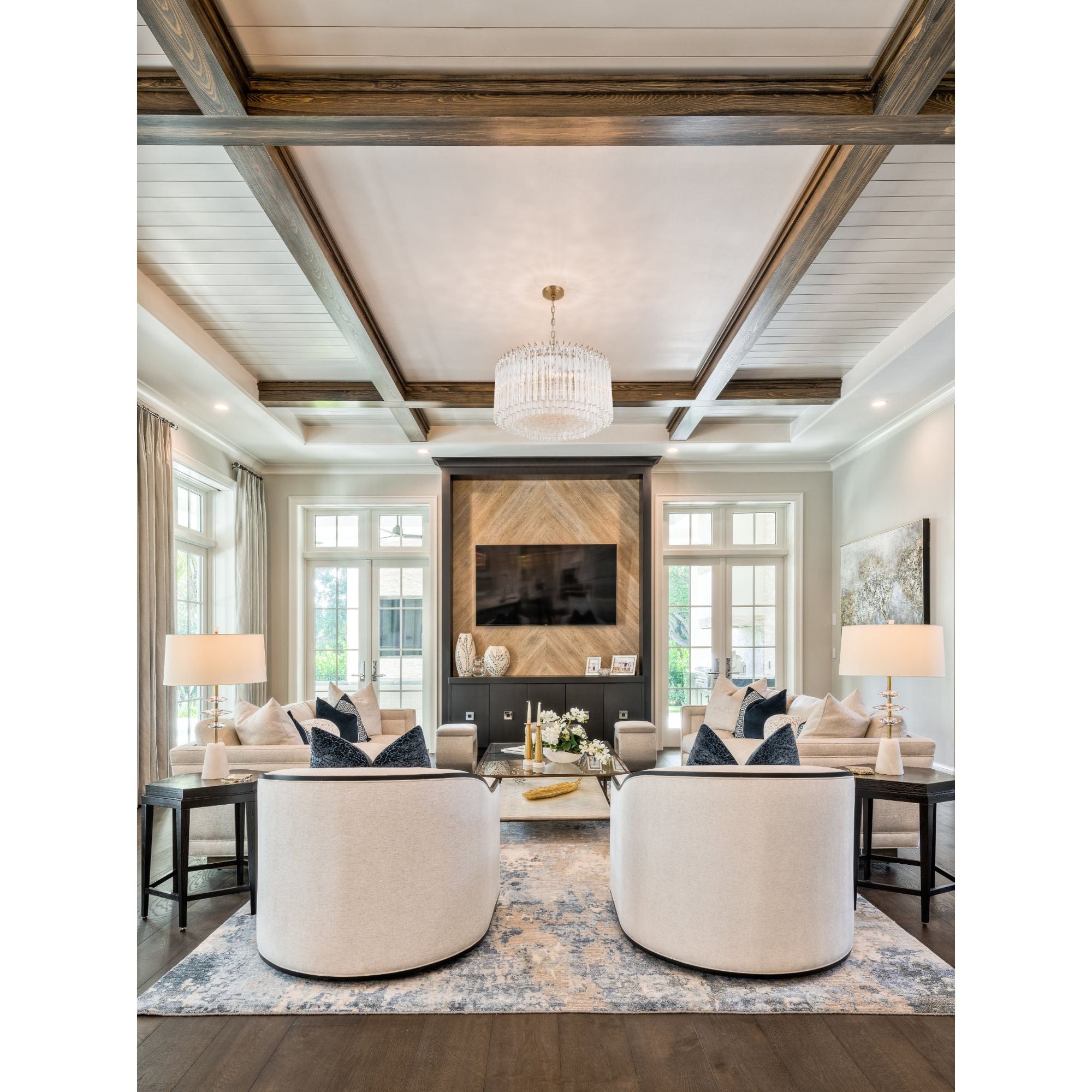 Lofton 7 Light Aged Brass Chandelier Triedri Clear 24"W x 19"H x 24"D