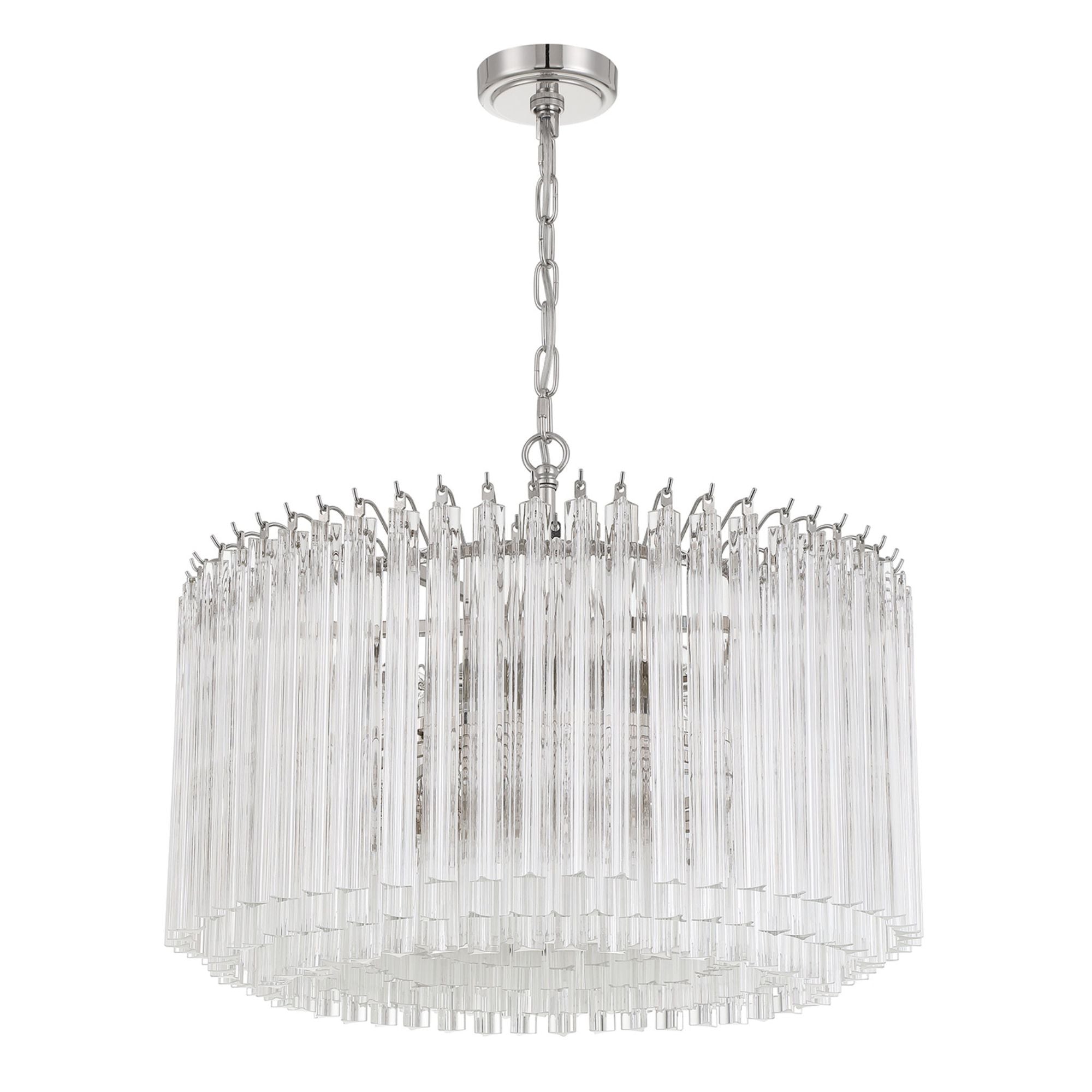 Lofton 24'' Polished Nickel Chandelier Silver 24"W x 19"H x 24"D