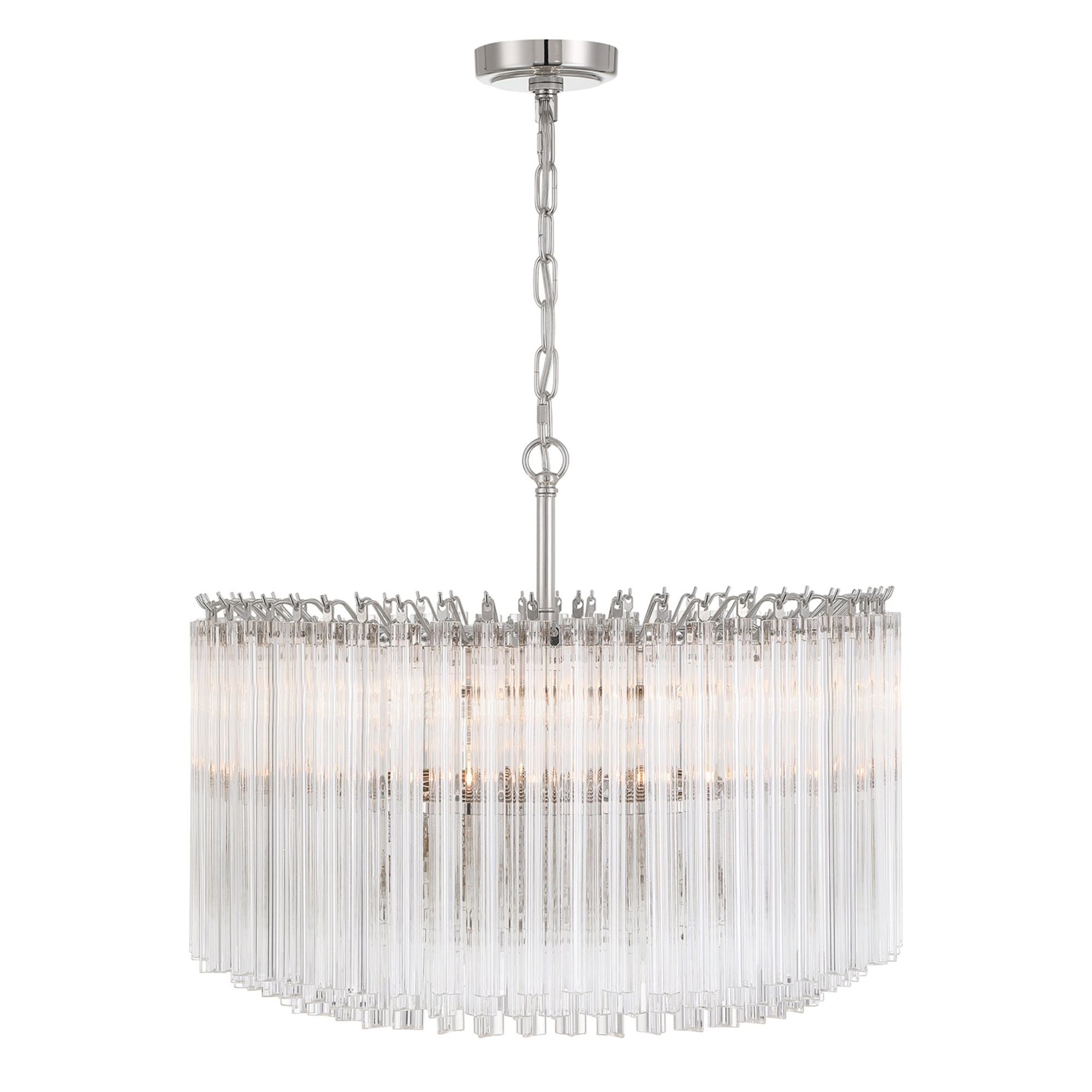 Lofton 24'' Polished Nickel Chandelier Silver 24"W x 19"H x 24"D