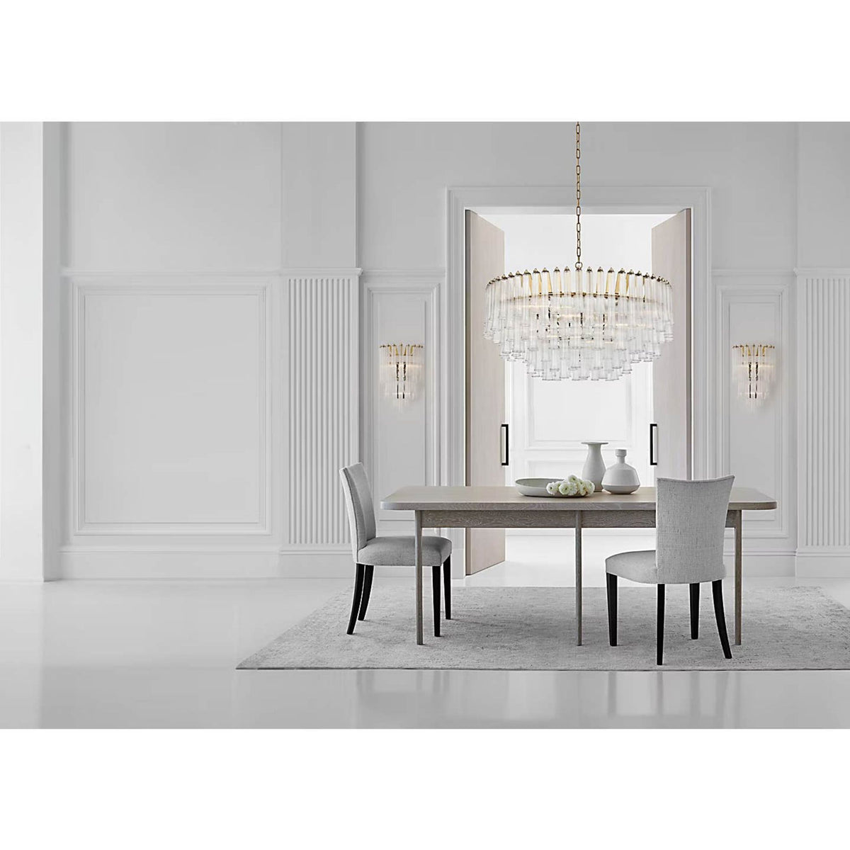 Julie Neill Lorelei Large Waterfall Sconce in Gild with Clear Glass W14.75" x H22" x E8.75"